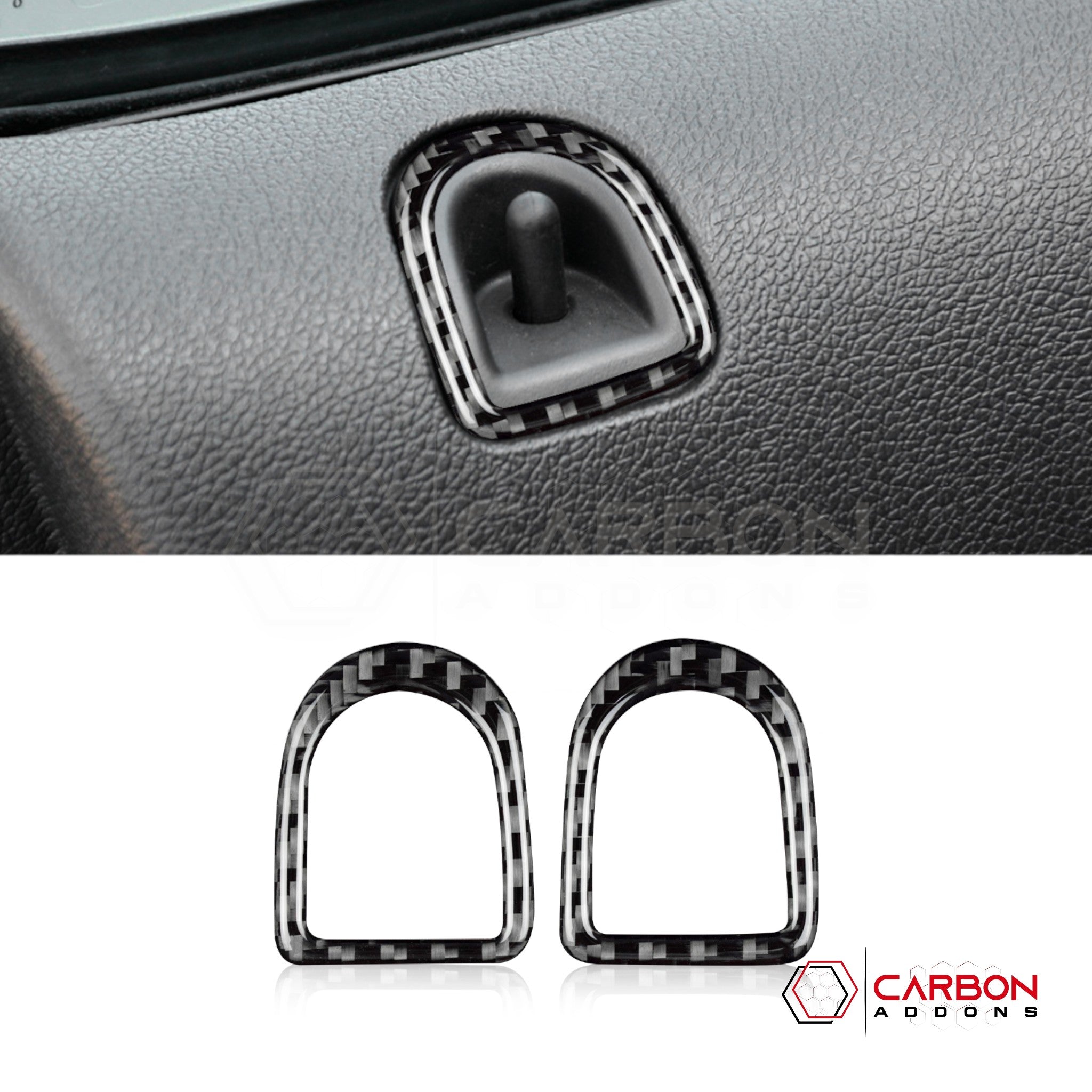 Real Carbon Fiber Door Lock Trim Overlay | Mustang 2005-2009