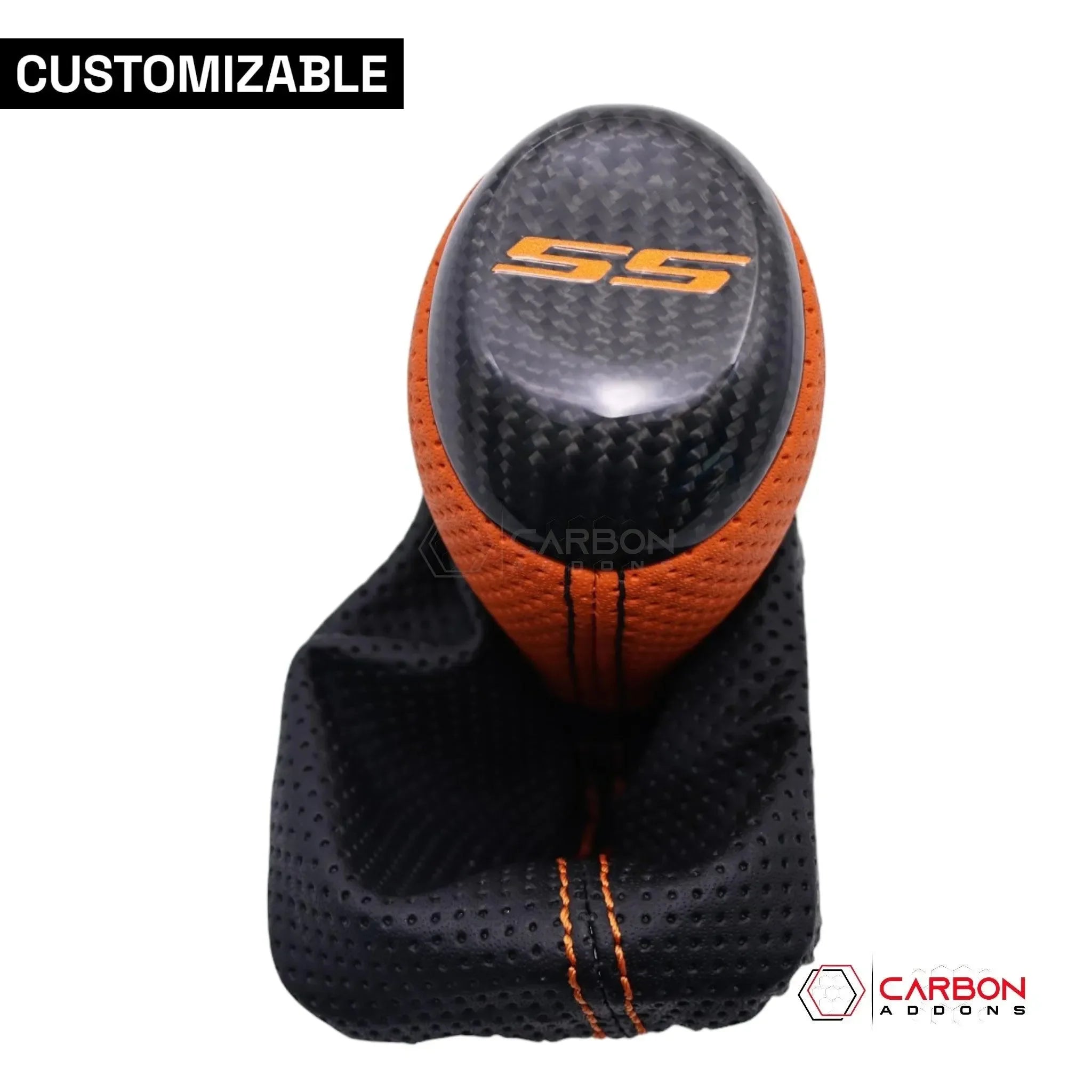 Customizable Carbon Fiber Automatic Shift Knob for 2016-2024 Chevy Camaro - carbonaddons Carbon Fiber Parts, Accessories, Upgrades, Mods