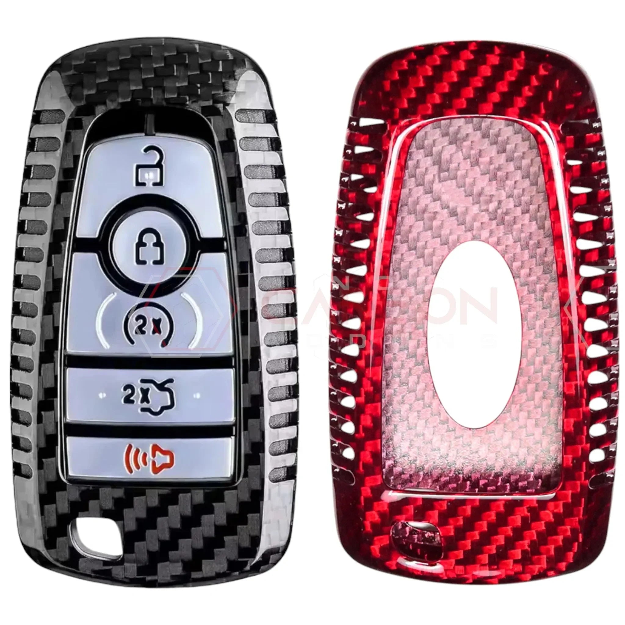 Real Carbon Fiber Key Fob Cover for 2018-2023 Ford Mustang & 2017+ Ford F-150