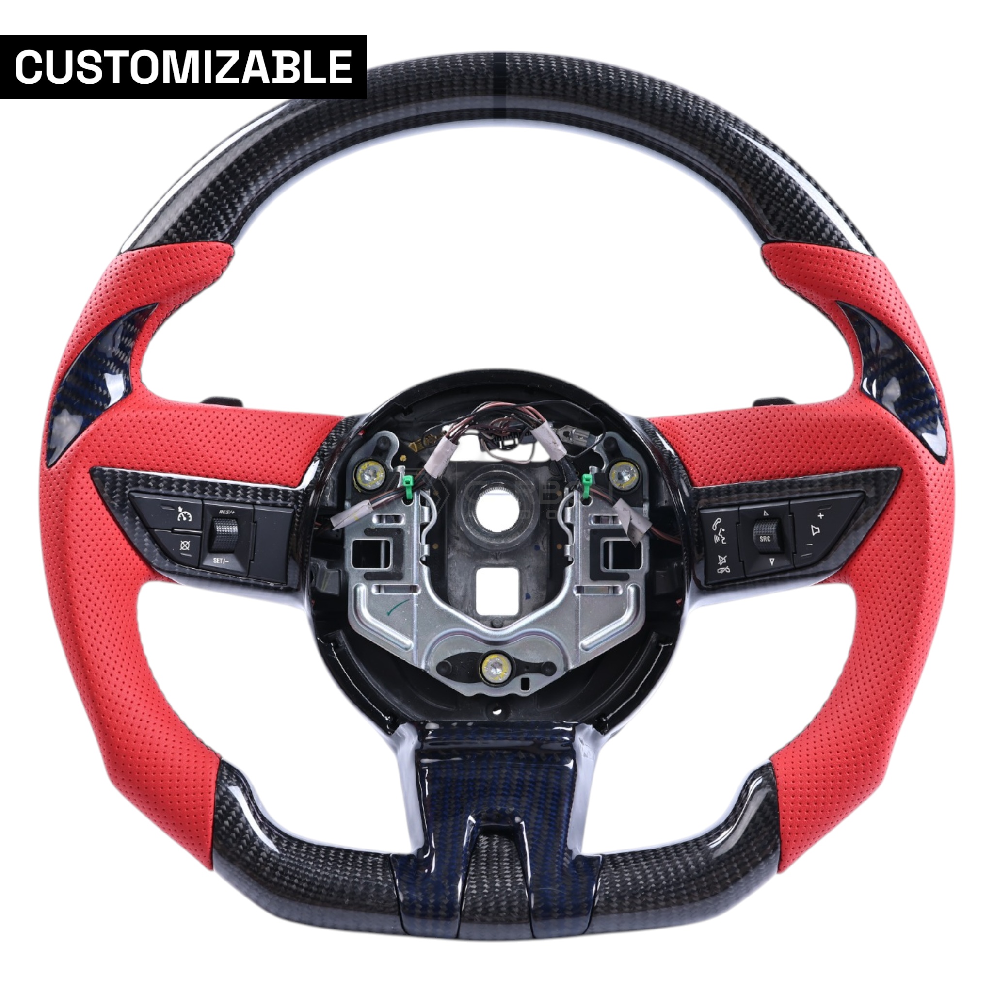 Customizable Carbon Fiber Steering Wheel for Chevy Camaro 2010-2012