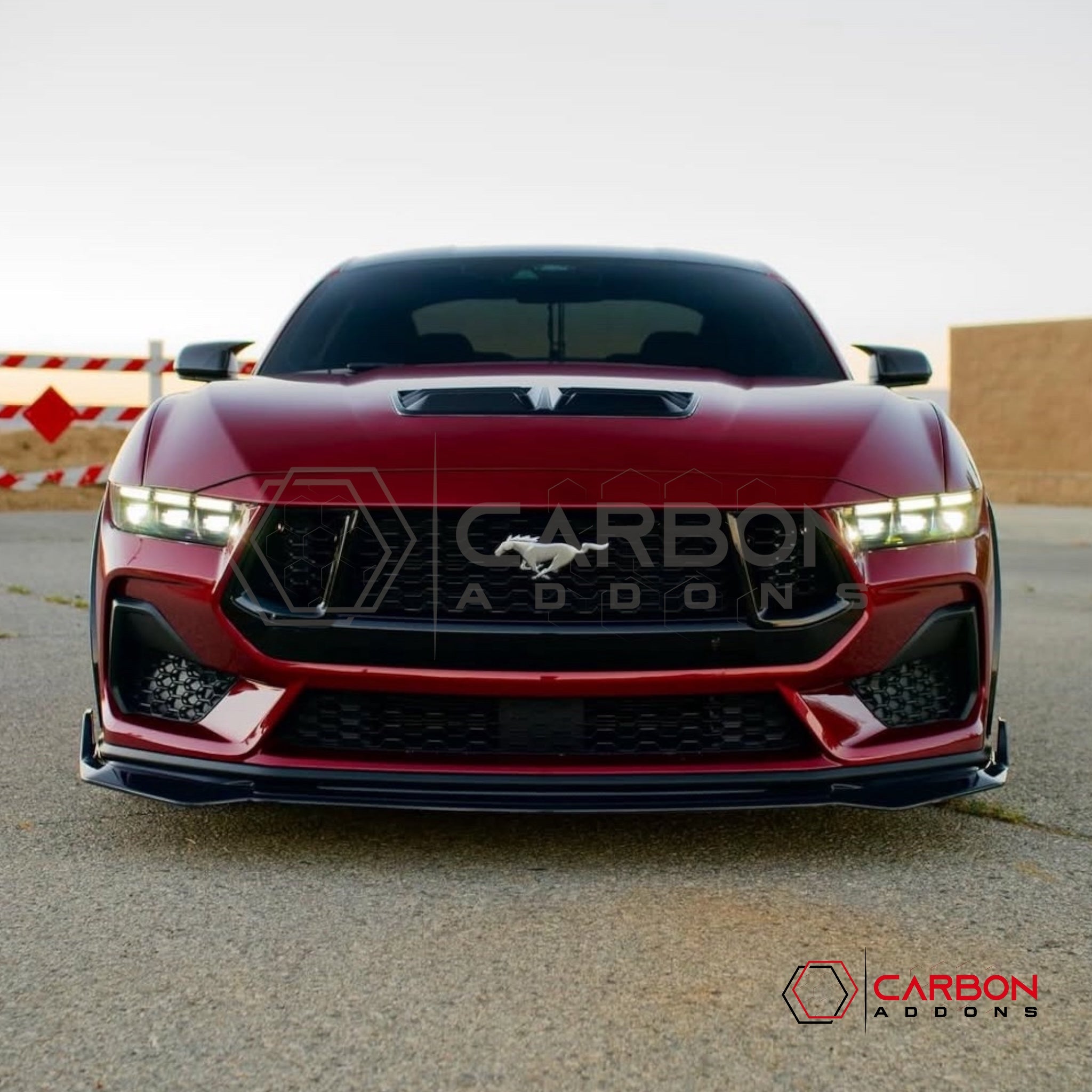 2024+ Mustang S650 GT Ecoboost Real Carbon Fiber Front Bumper Lip Splitter Extension | 1pc