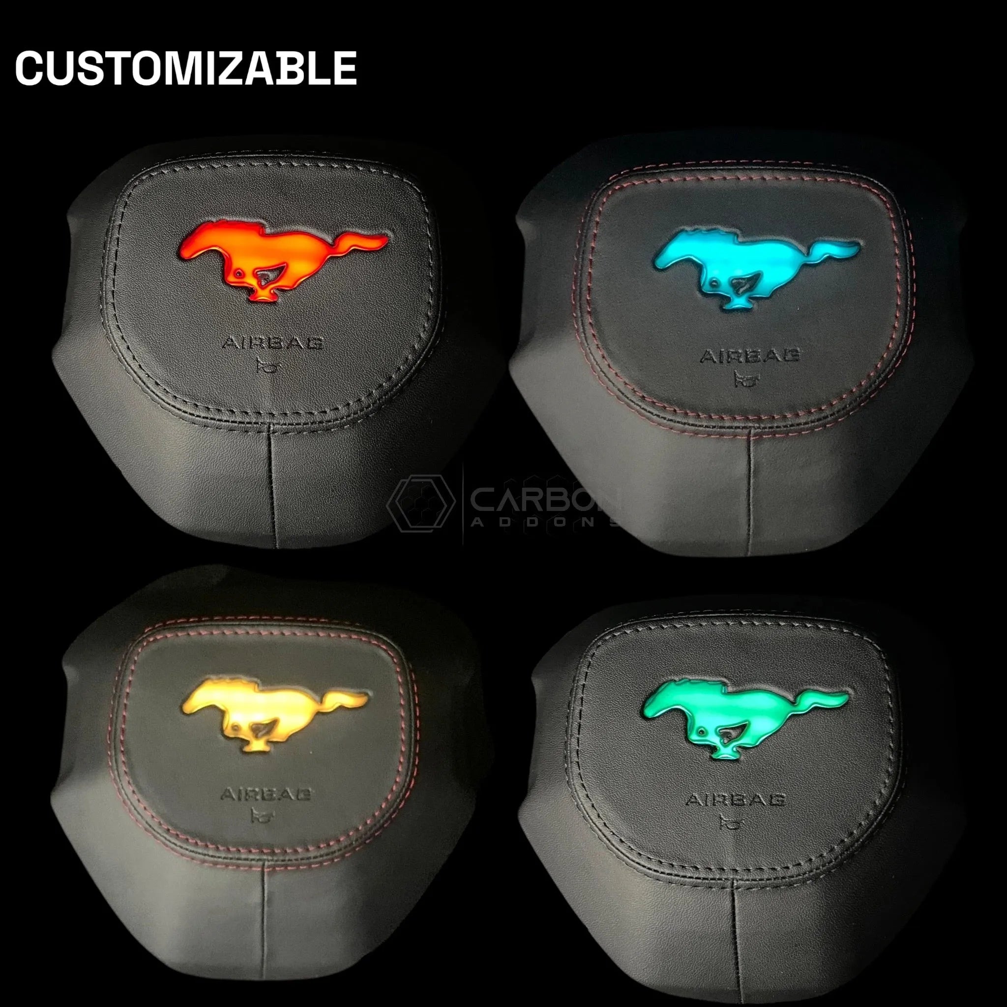 2024+ Mustang Customizable Airbag Housing Cover with RGB LED Emblem