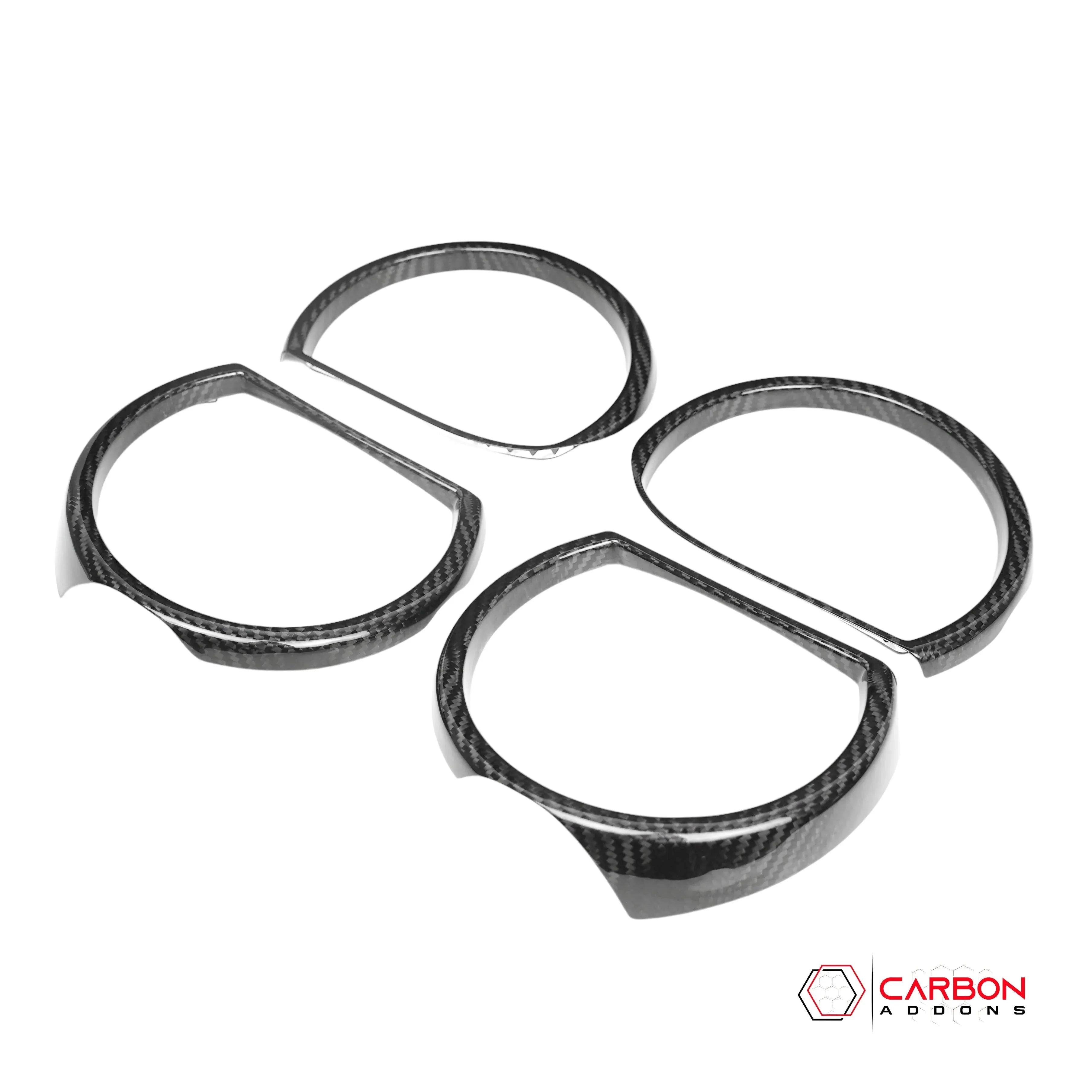 2015-2023 Dodge Challenger Headlight Trim Real Carbon Fiber Covers