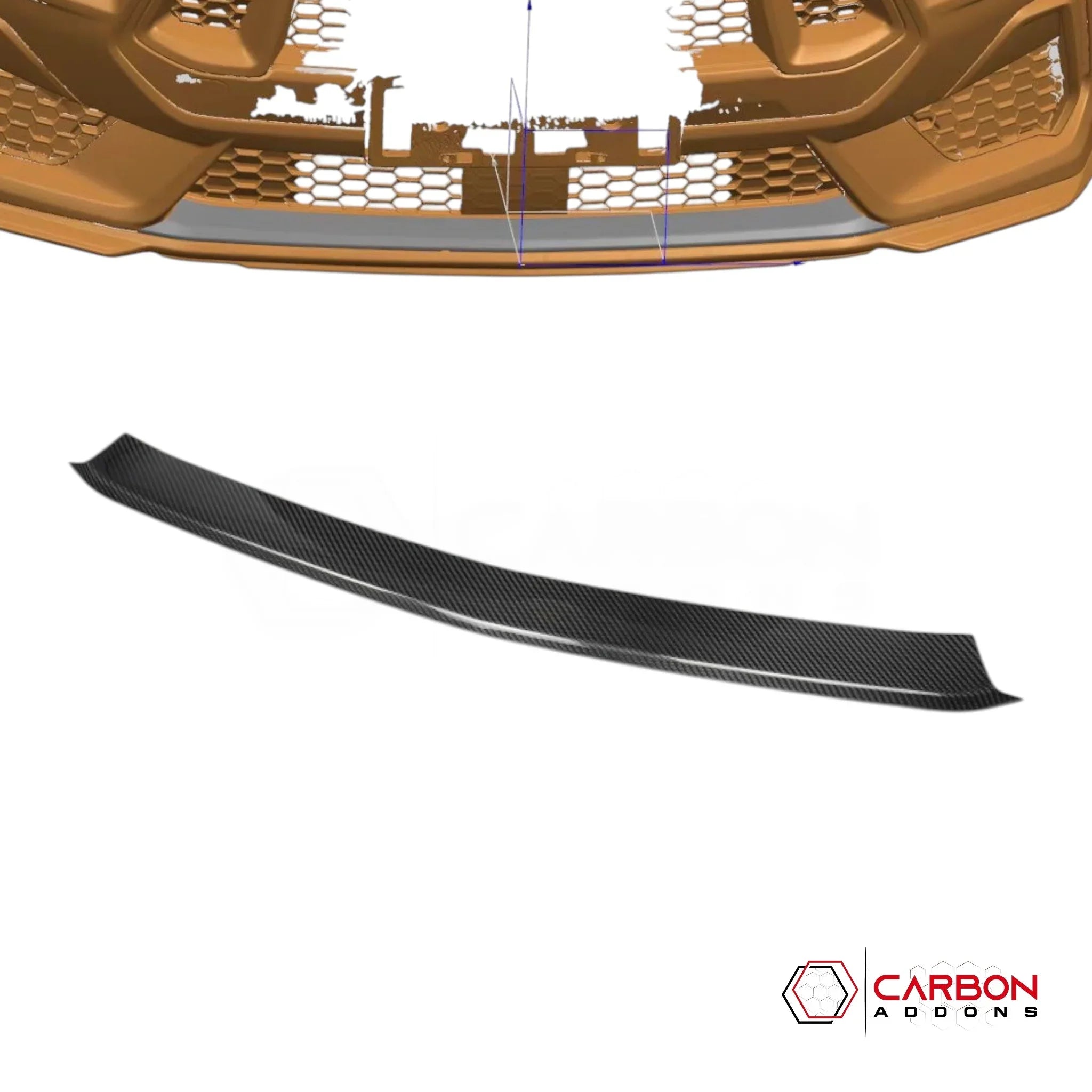 2024+ Ford Mustang GT Front Bumper Lower Trim Carbon Fiber Cover