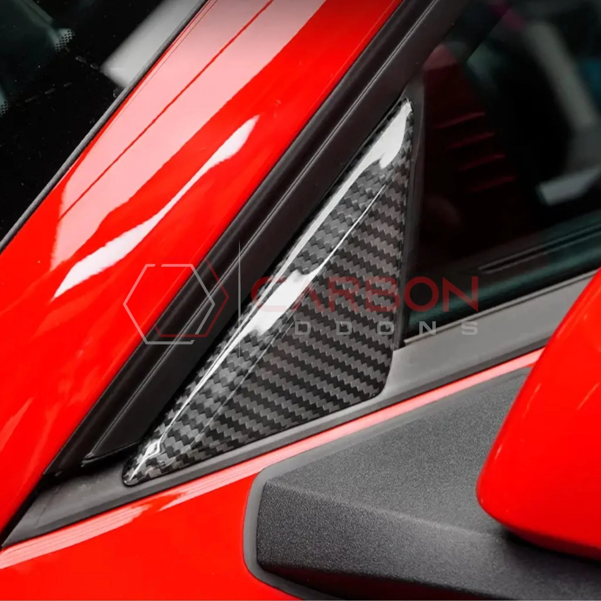 Real Carbon Fiber Exterior A-Pillar Trim Covers for 2024+ Ford Mustang
