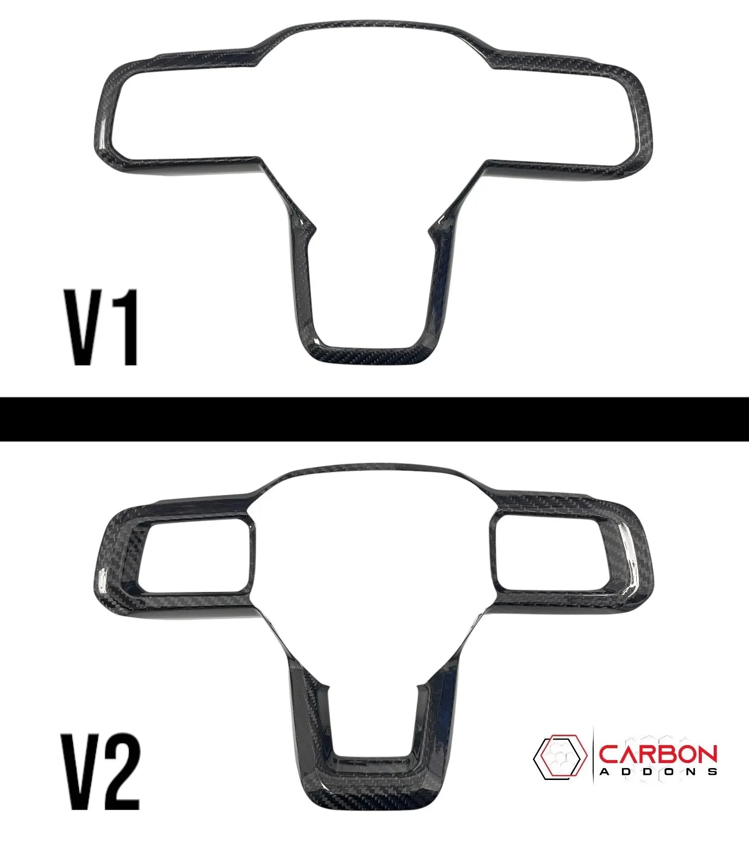 Real Carbon Fiber Steering Wheel Trim Covers for 2024+ Ford Mustang