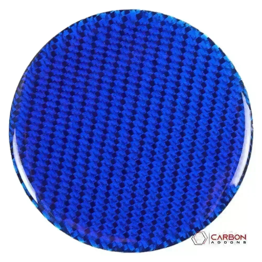 Blue carbon fiber vinyl wrap sample for car customization and styling