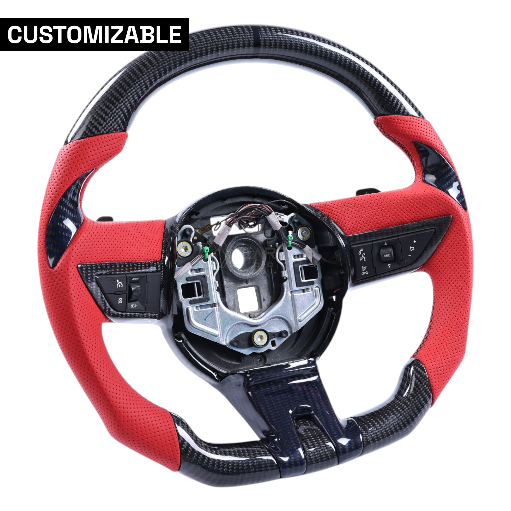 Customizable Carbon Fiber Steering Wheel for Chevy Camaro 2010-2012