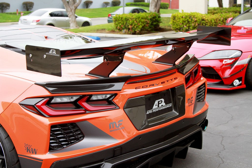 APR Performance Carbon Fiber License Plate Backing for Chevrolet Corvette C8