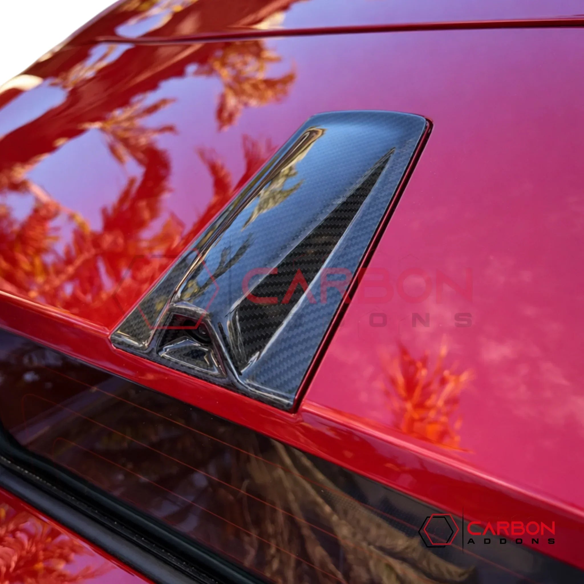 C8 Corvette Convertible Carbon Fiber Rear Decklid Camera Trim Cover | Exterior Upgrade (2020–2026))