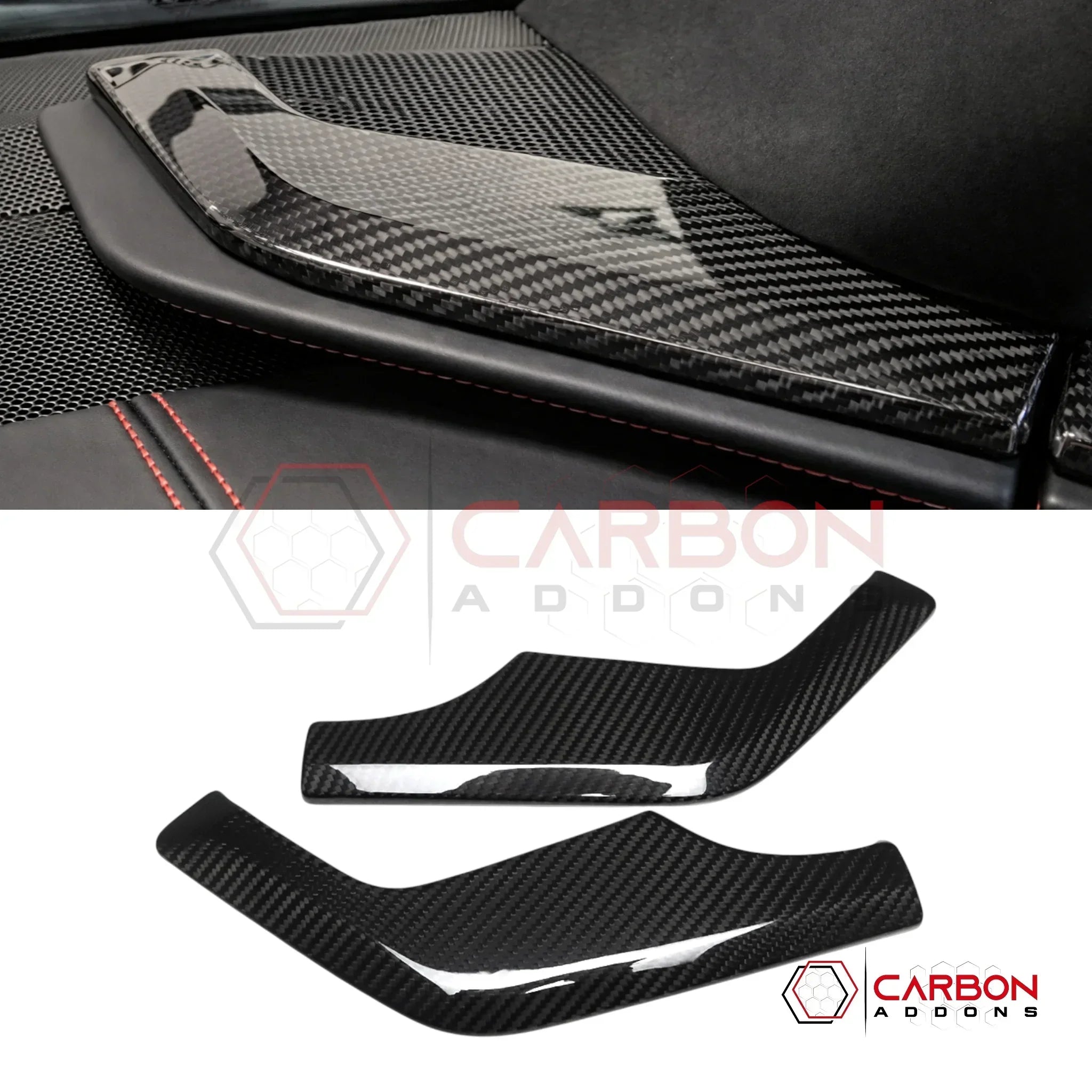 C8 Corvette Real Carbon Fiber Dashboard Speaker Trim Covers | Interior Overlay (2020–2025)