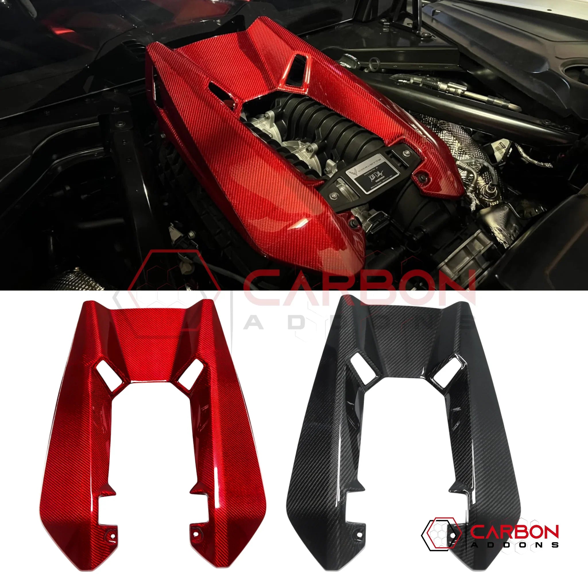 C8 Corvette Z06 LT6 Real Carbon Fiber Engine Cover | Direct Replacement (2023–2026)