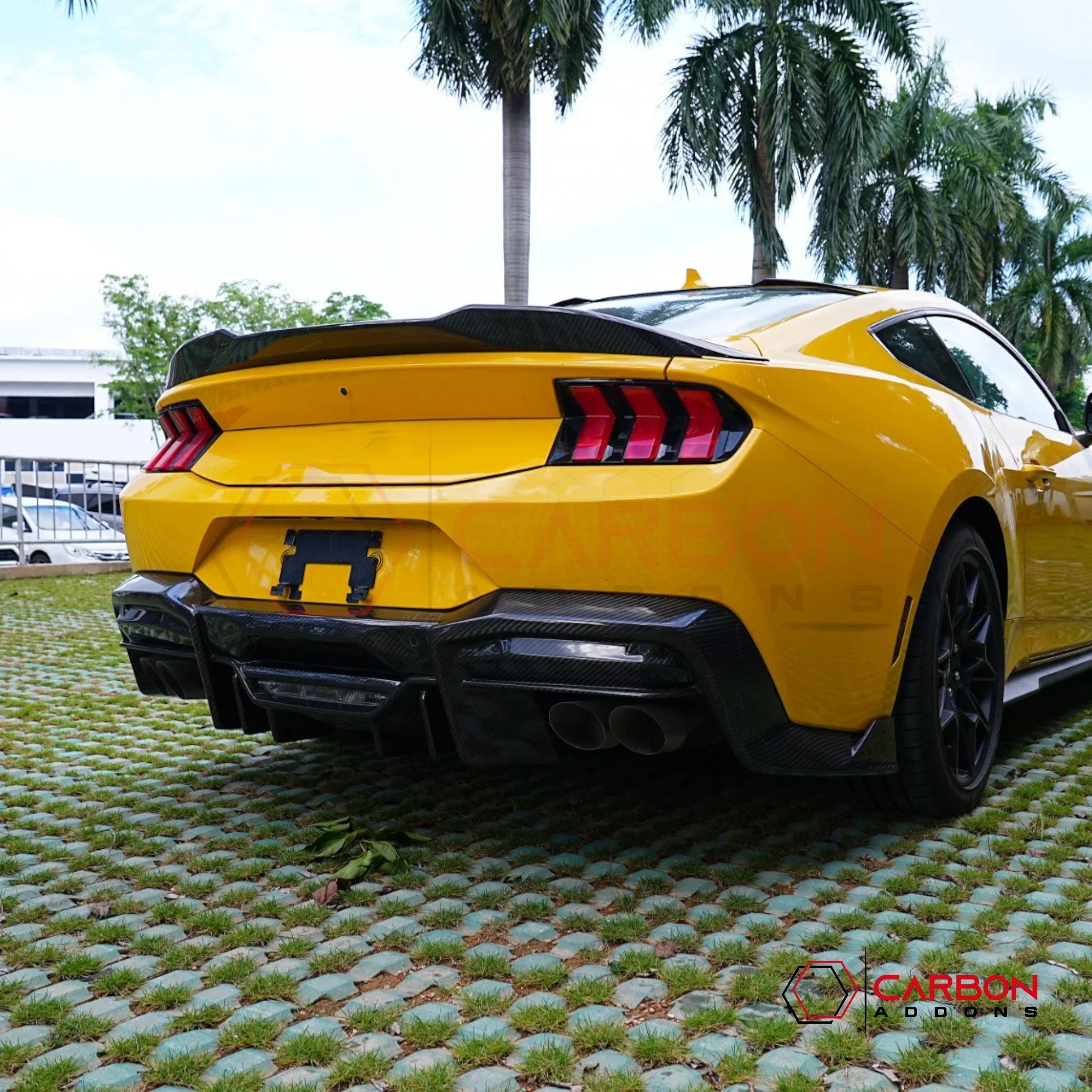 Real Carbon Fiber Rear Diffuser for 2024+ Ford Mustang GT