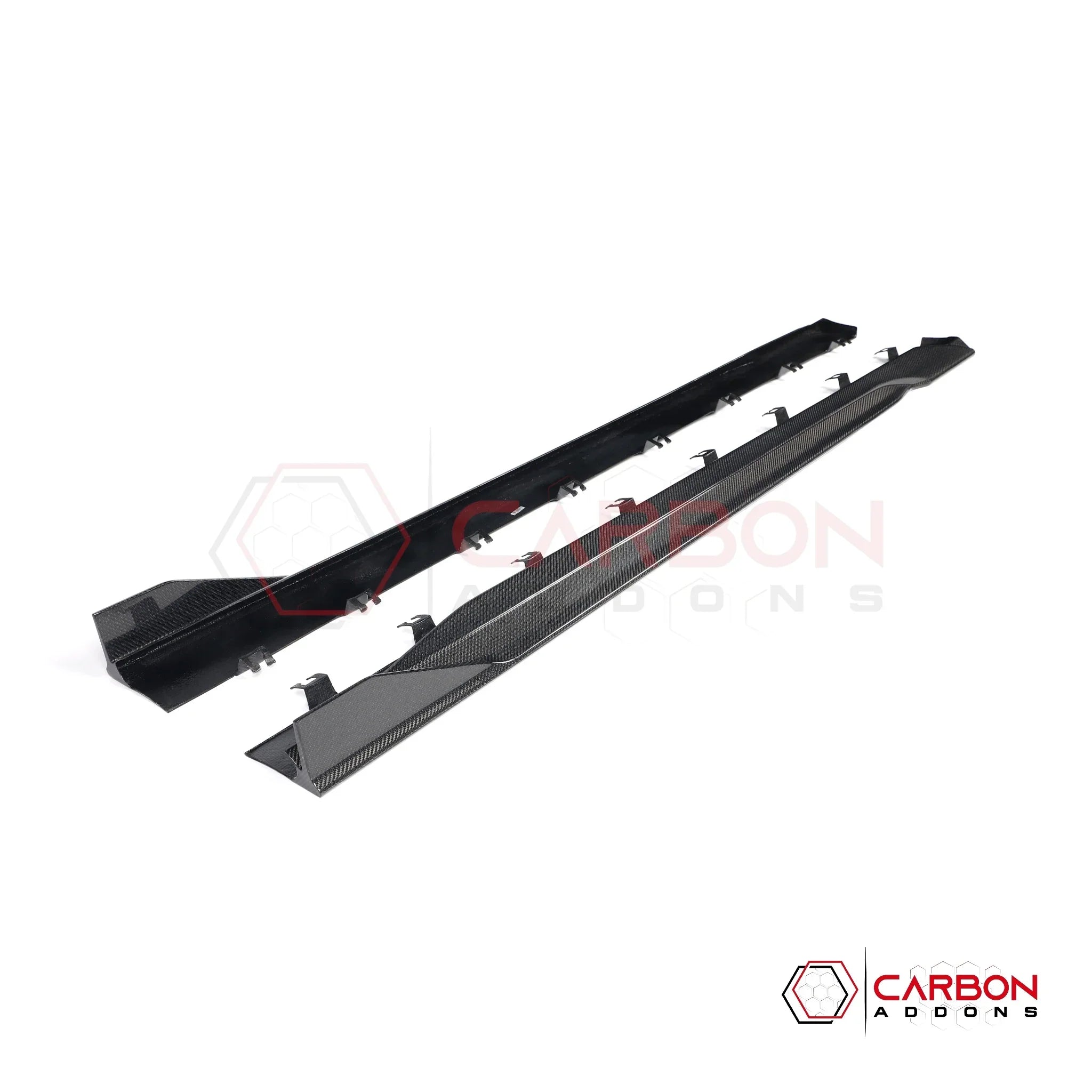 Real Carbon Fiber Side Skirts with Winglets for 2024+ Ford Mustang