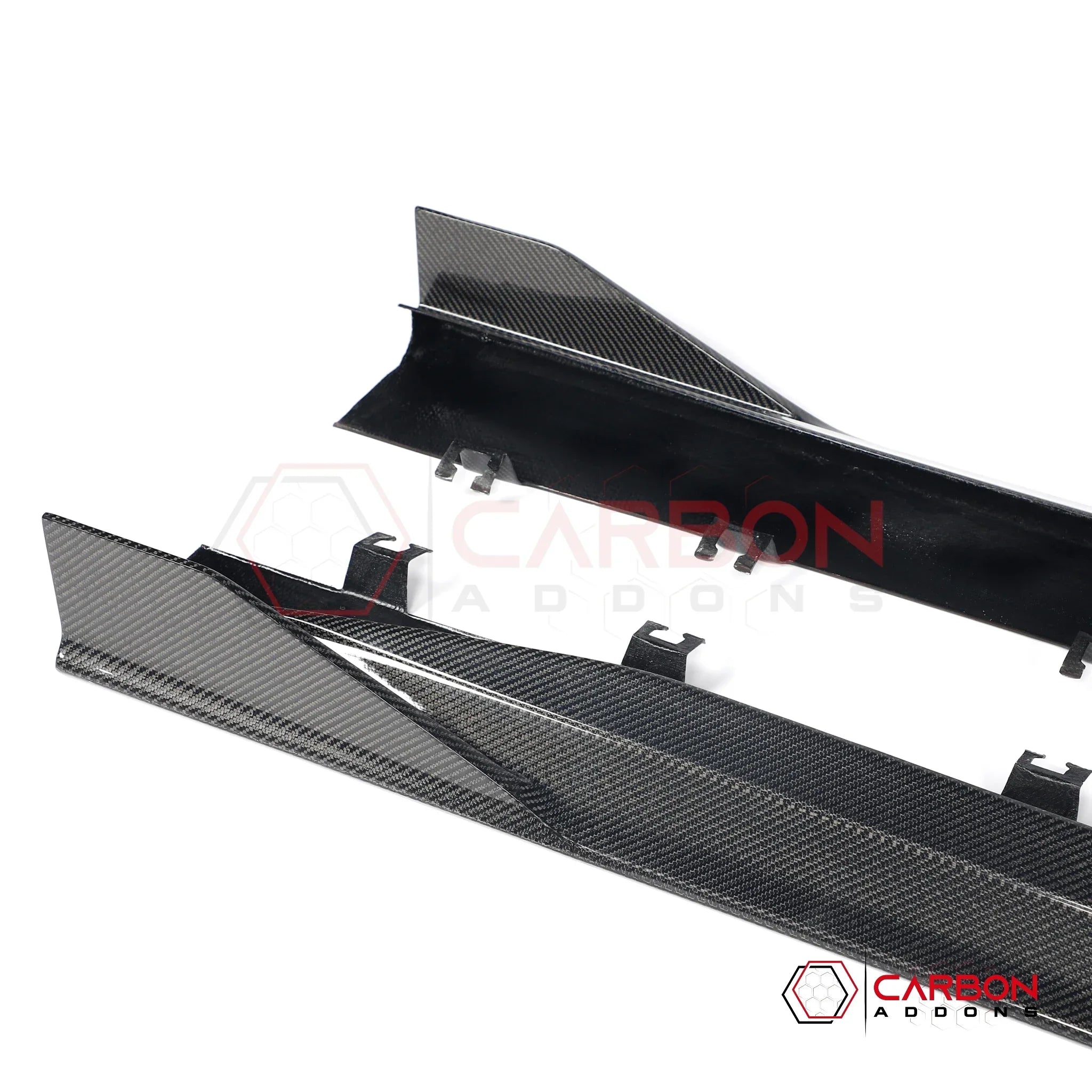 Real Carbon Fiber Side Skirts with Winglets for 2024+ Ford Mustang