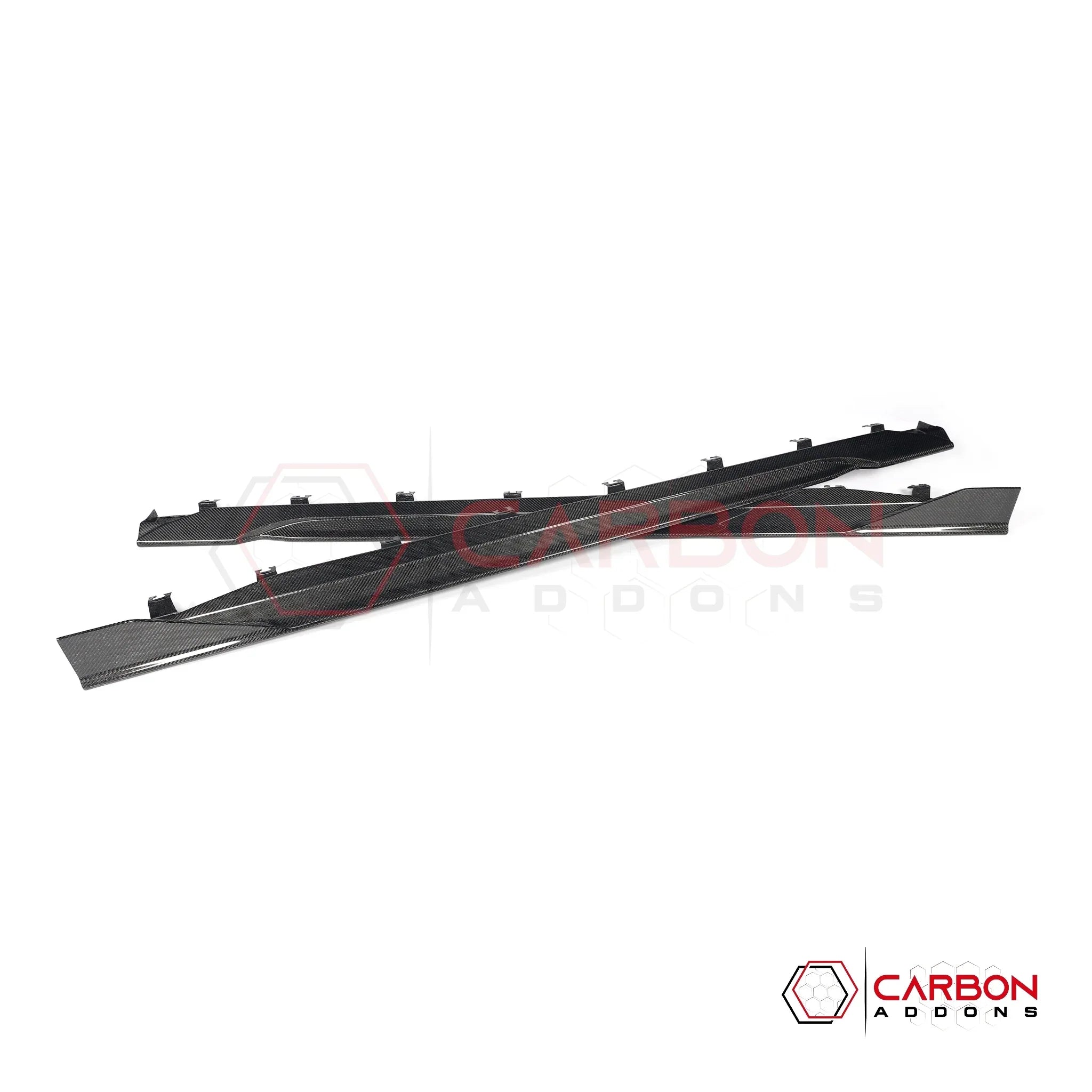 Real Carbon Fiber Side Skirts with Winglets for 2024+ Ford Mustang