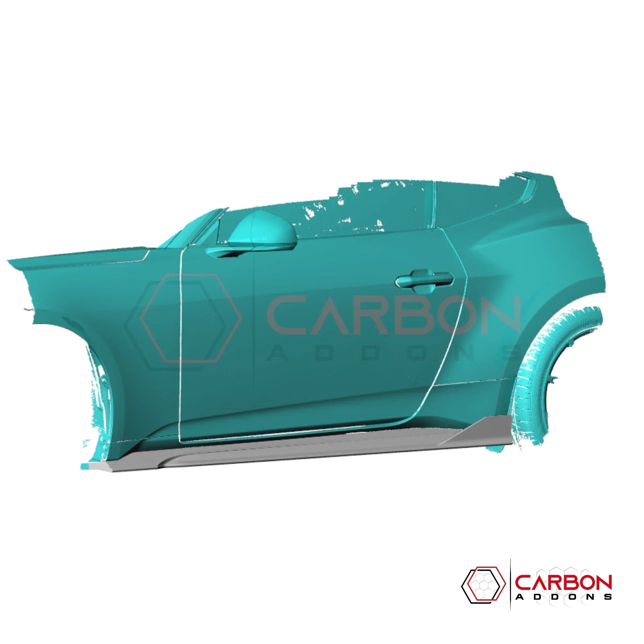 Real Carbon Fiber Side Skirts with Winglets for 2024+ Ford Mustang