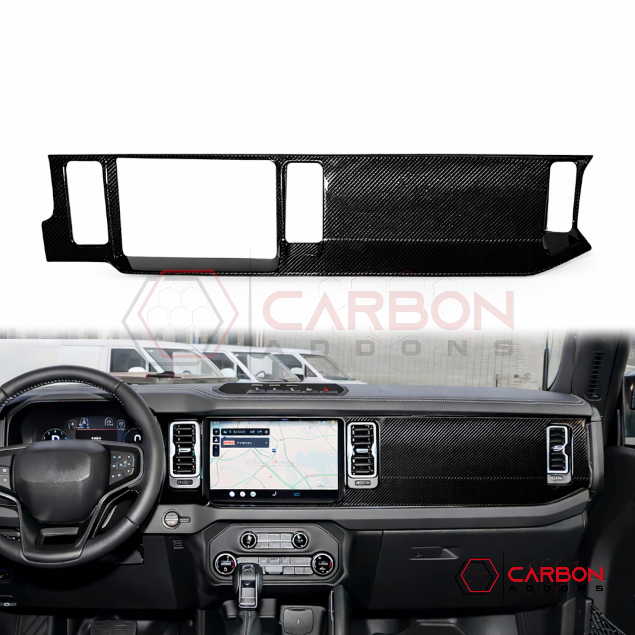 2021+ Bronco Real Carbon Fiber Dashboard Cover