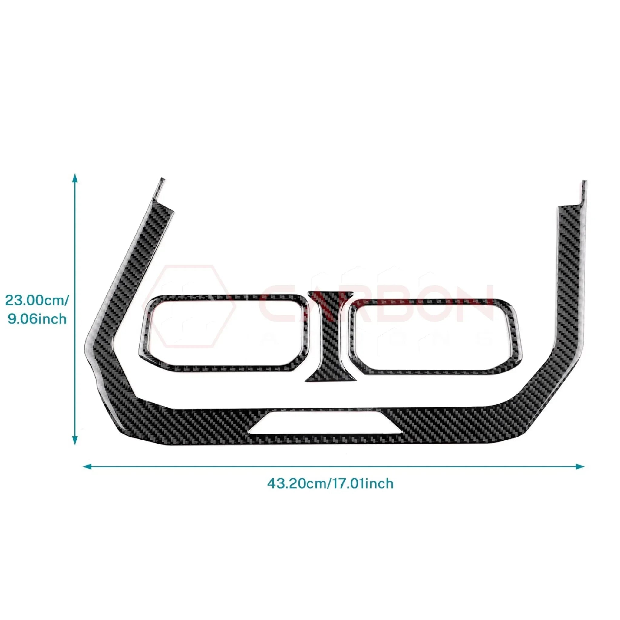 Real Carbon Fiber Center Dashboard A/C Vent Trim Overlays for 2024+ Ford Mustang