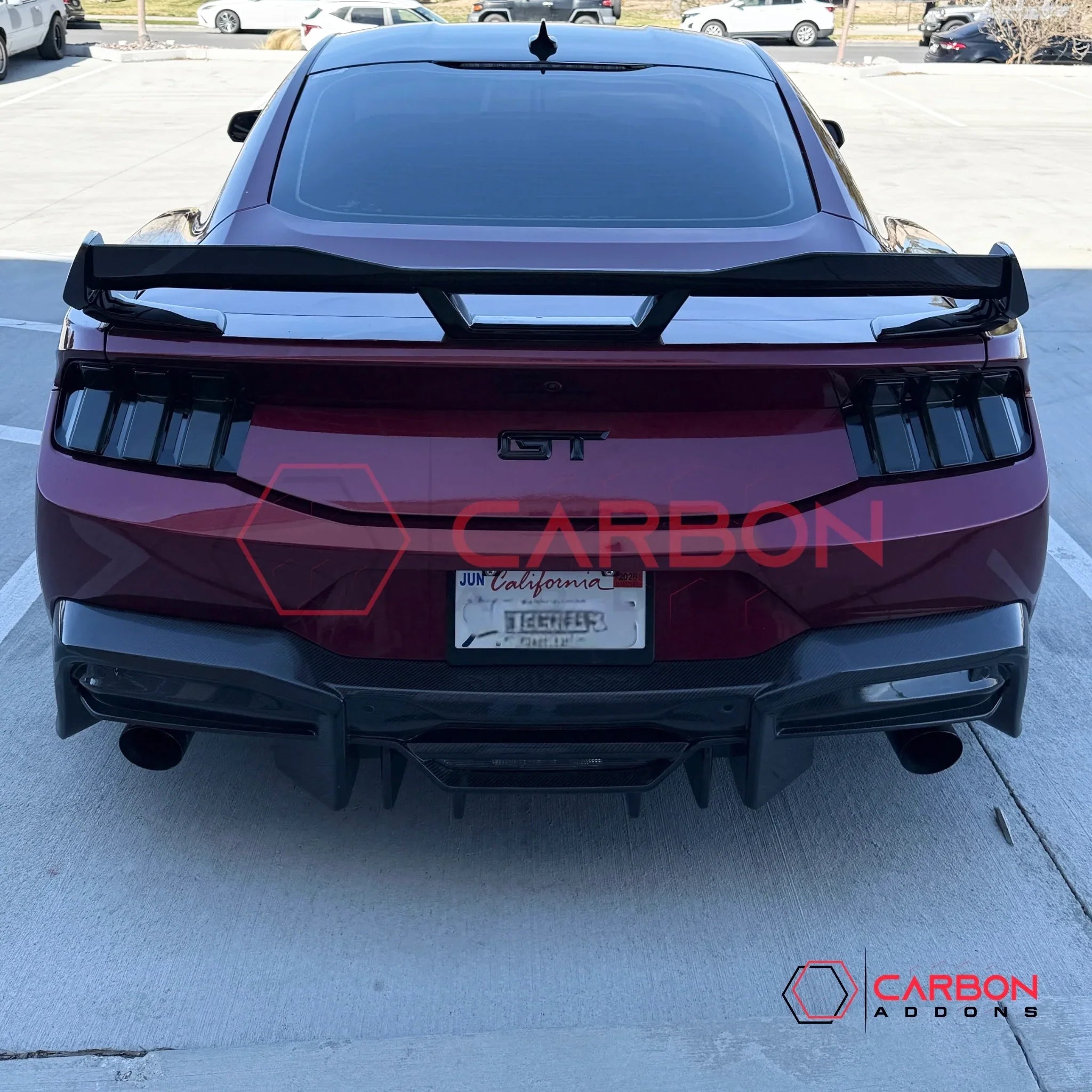 Real Carbon Fiber Rear Diffuser for 2024+ Ford Mustang GT