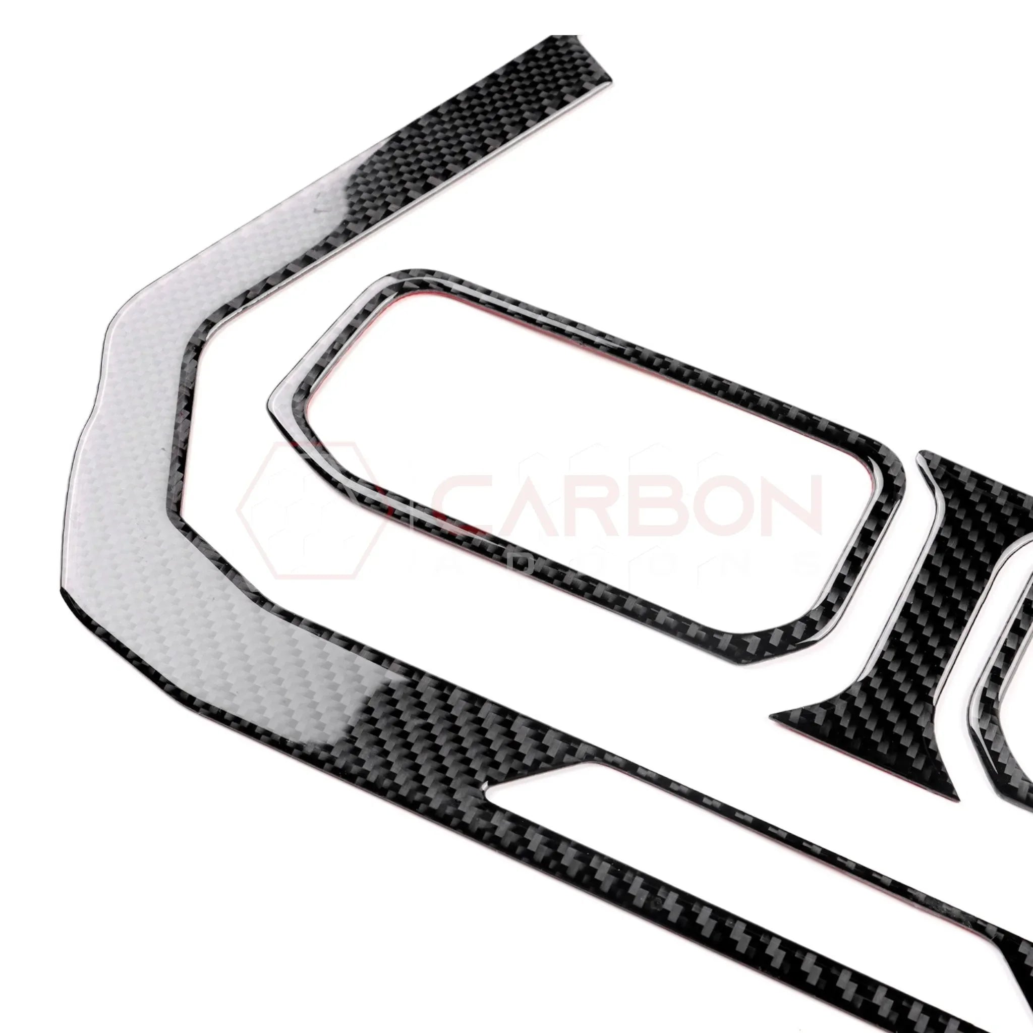 Real Carbon Fiber Center Dashboard A/C Vent Trim Overlays for 2024+ Ford Mustang