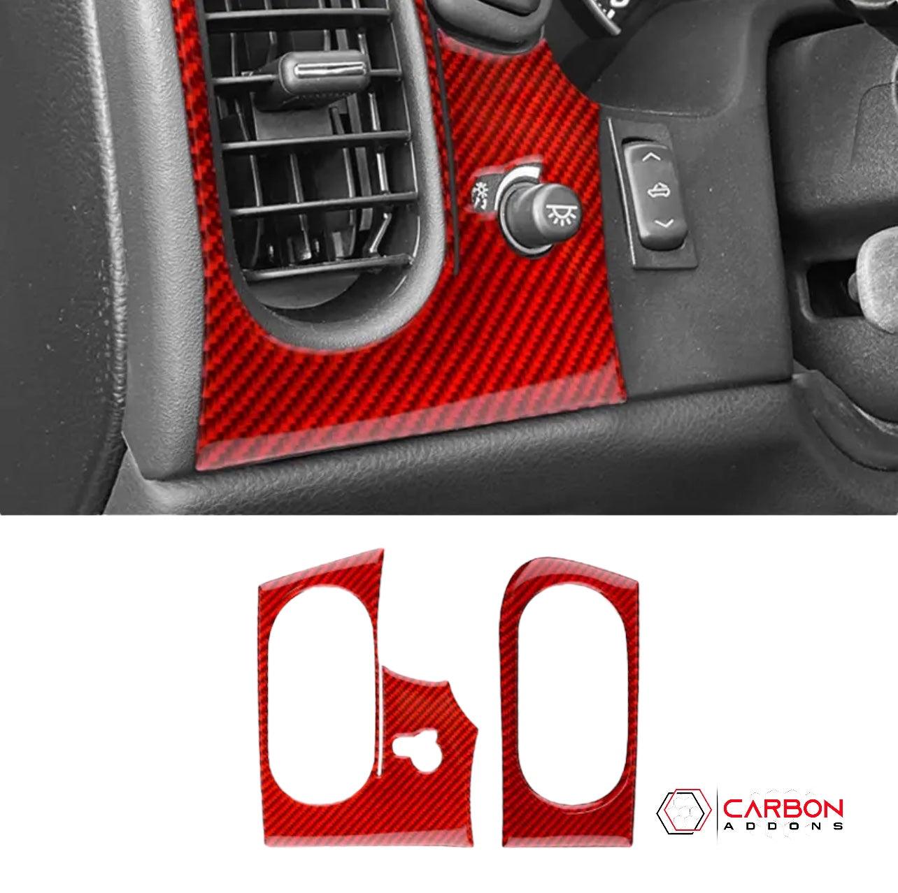 [2pcs] Real Carbon Fiber AC vents & Headlight Control Trim Overlay | C6 2005-2013 Corvette