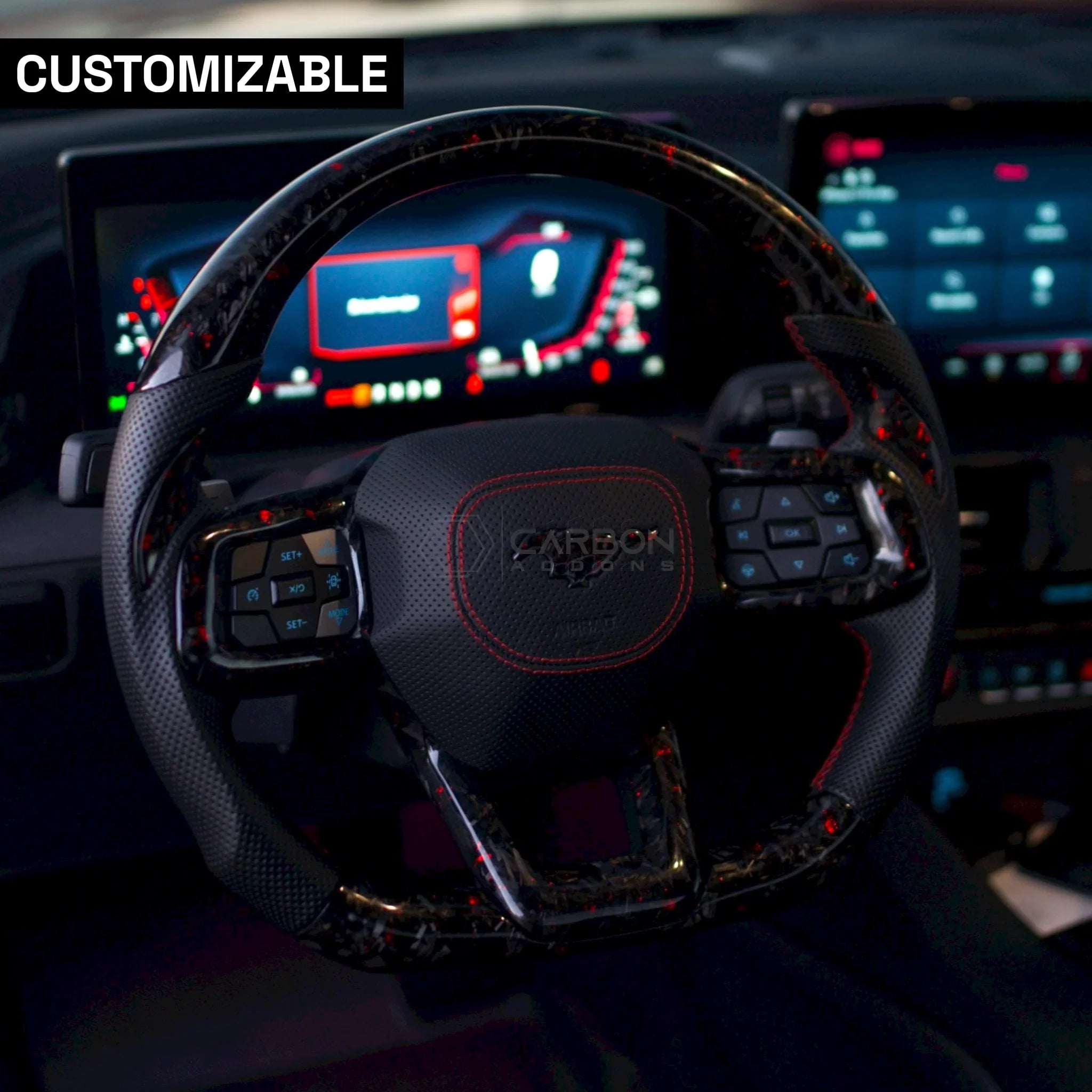 2024+ Mustang Customizable Carbon Fiber Steering Wheel