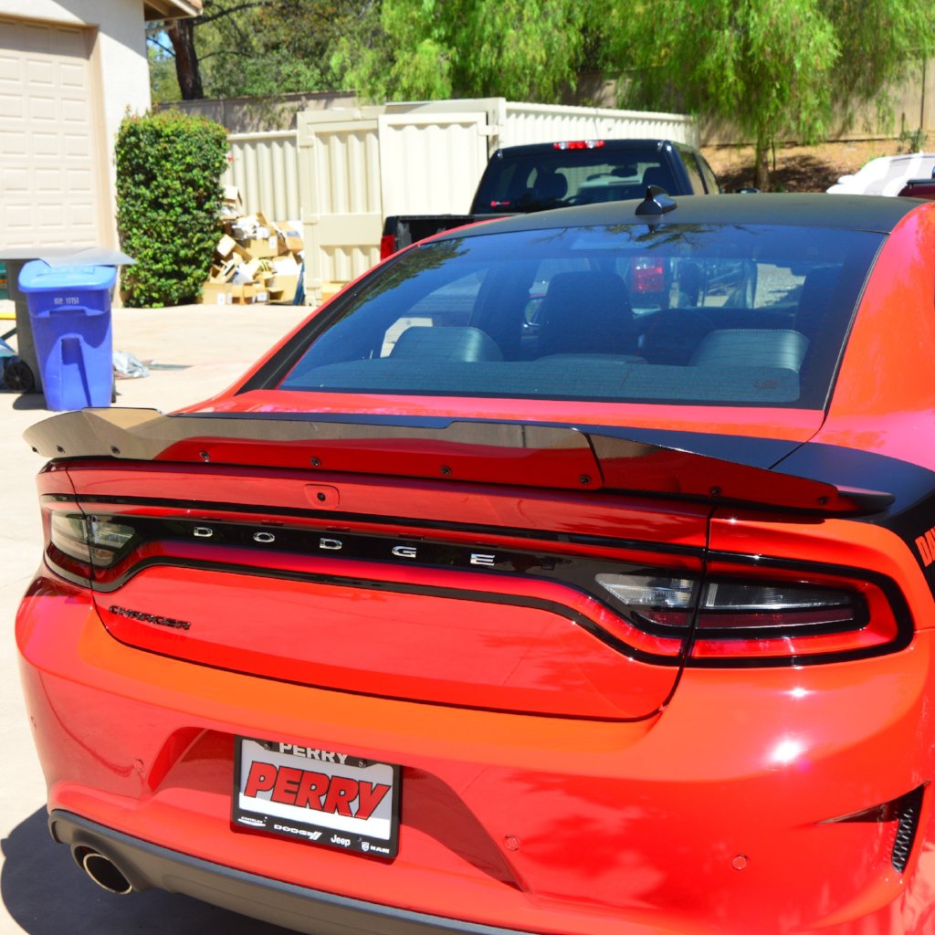 Dodge Charger 2015–2023 Carbon Fiber Wicker Bill – Two-Piece Spoiler Extension | ZL1 Addons