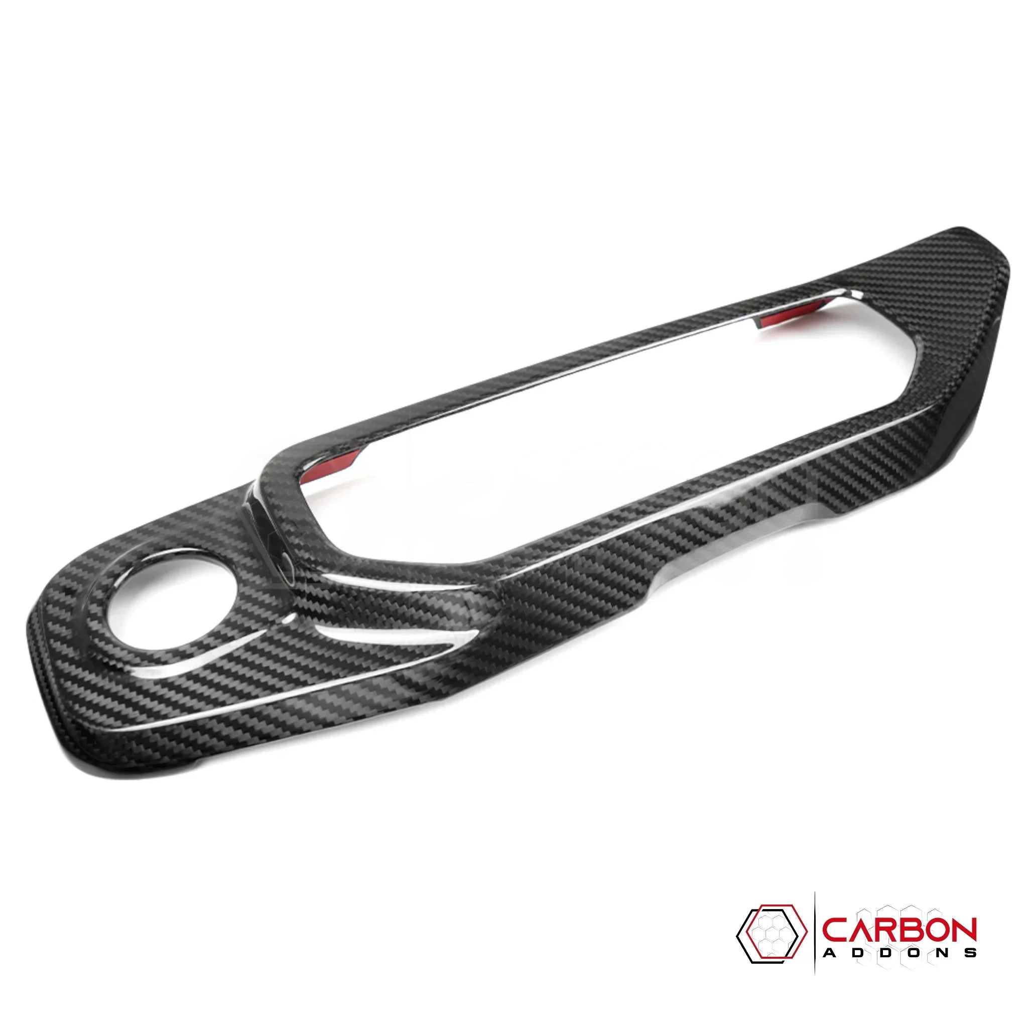 Jeep Gladiator JT & Wrangler JL Push Start Button & Radio Control Trim Cover – Real Dry Carbon Fiber (Glossy or Matte) 2020–Current