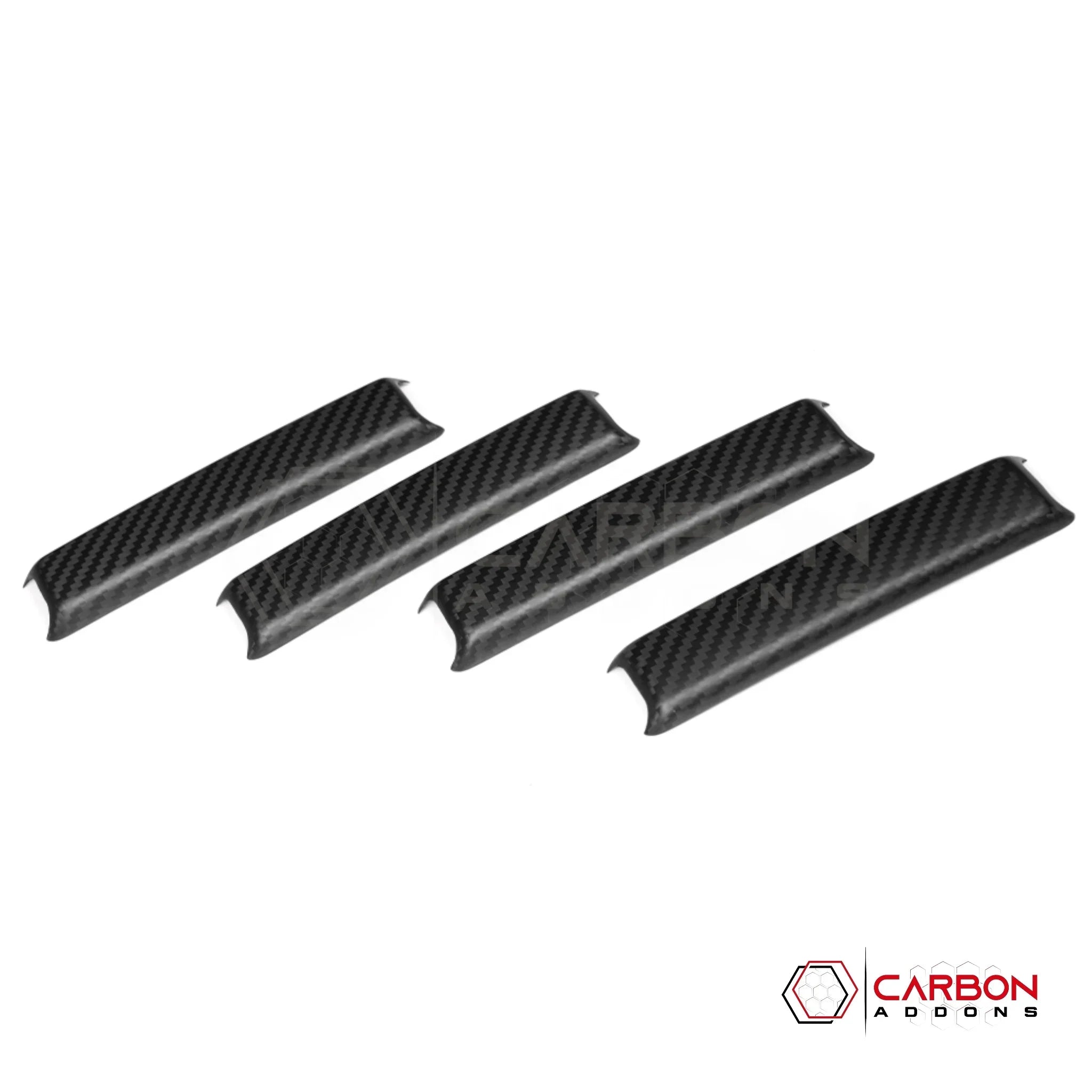 2018+ Jeep Wrangler JL & 2020+ Gladiator JT Real Carbon Fiber A & B Pillar Grab Handle Trim Covers (4pcs)