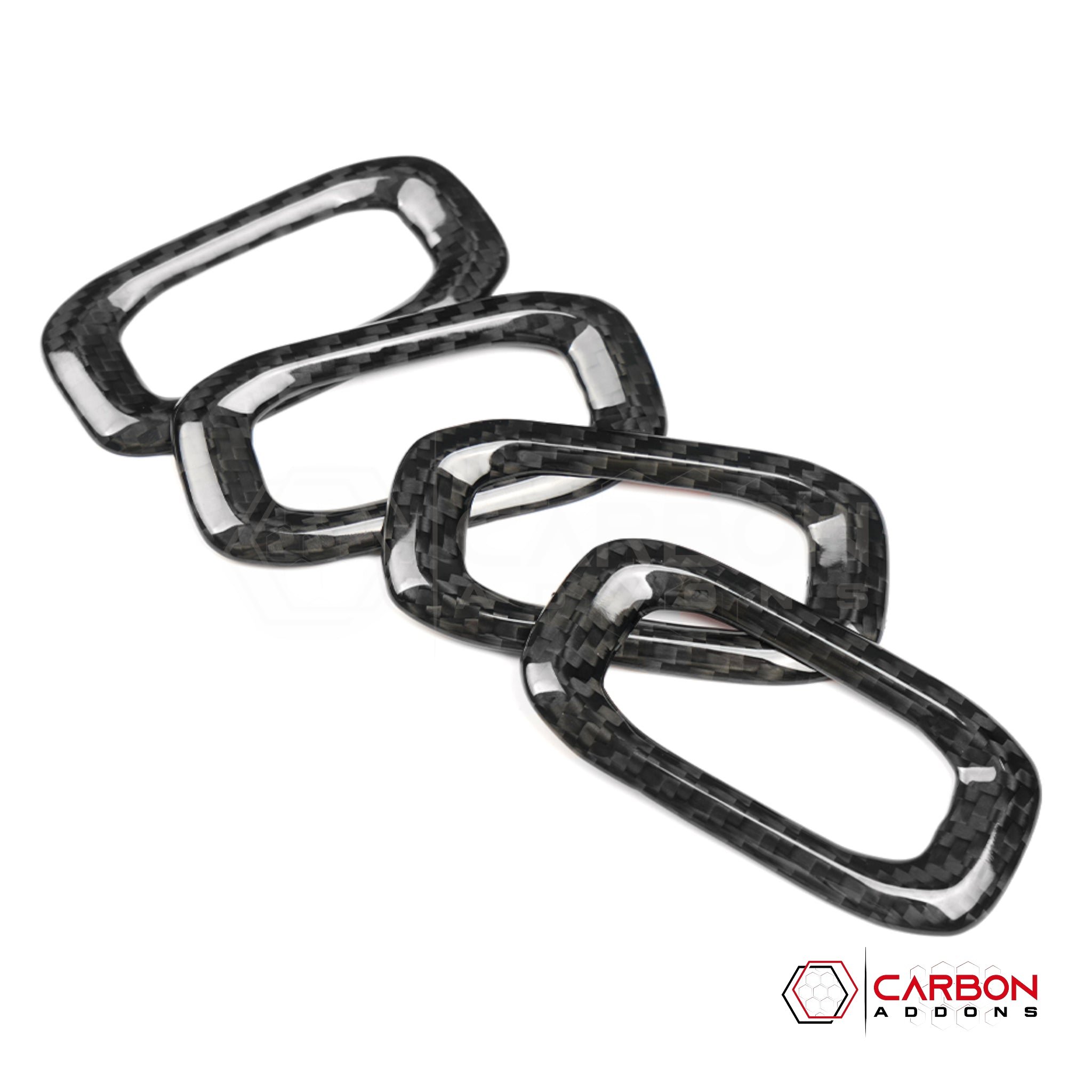 Jeep Gladiator JT & Wrangler JL Door Lock Switch Frame Trim Cover – Real Dry Carbon Fiber (Glossy or Matte) 2020–Current