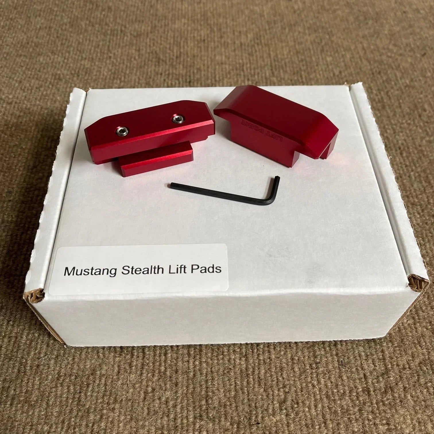 Stealth Lift Pads for 2005–2026 Ford Mustang – Billet Aluminum Jack Lift Points (Set of 4)