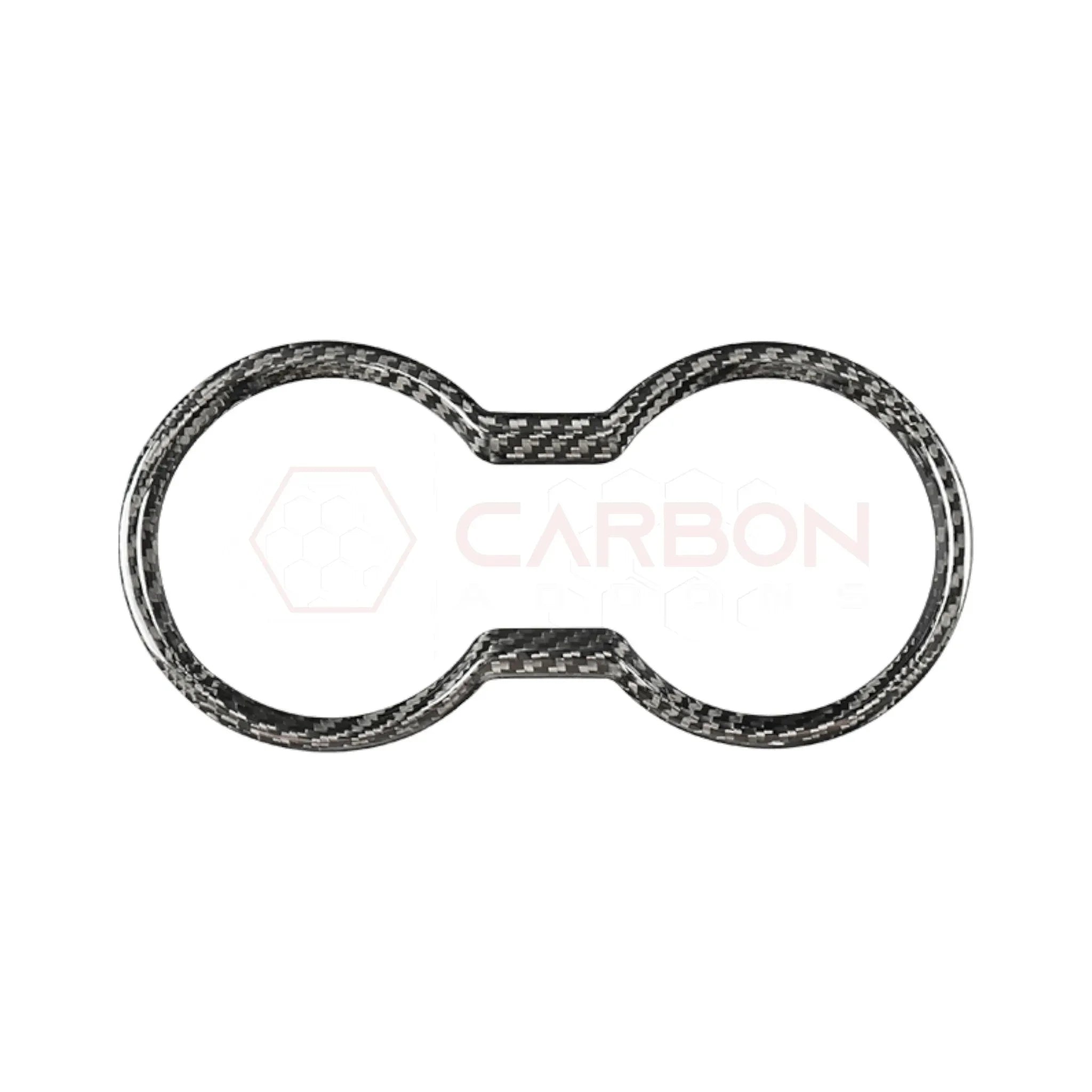 Real Carbon Fiber Cup Holder Trim Cover for 2024+ Ford Mustang