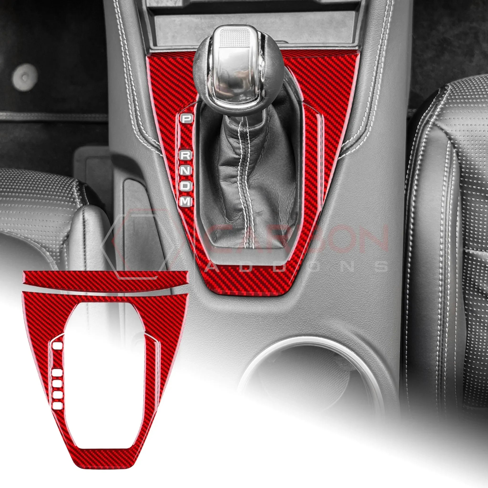 Real Carbon Fiber Gear Shifter Trim Overlay for 2024+ Ford Mustang