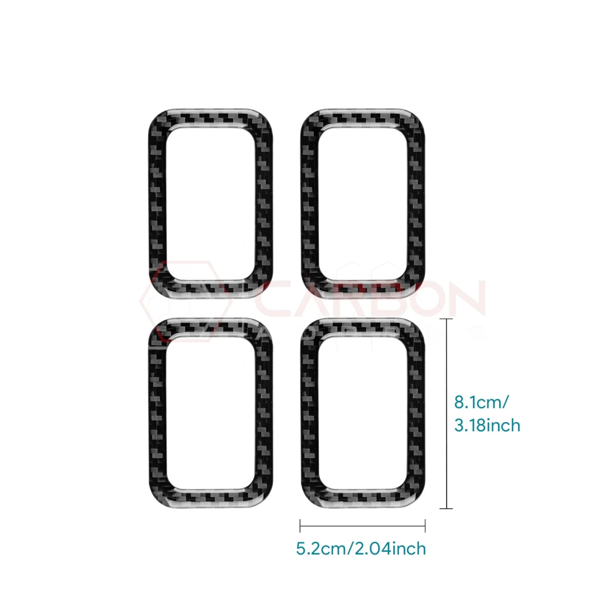 Real Carbon Fiber Rear Child Seat Anchor Trim Overlay for 2024+ Ford Mustang