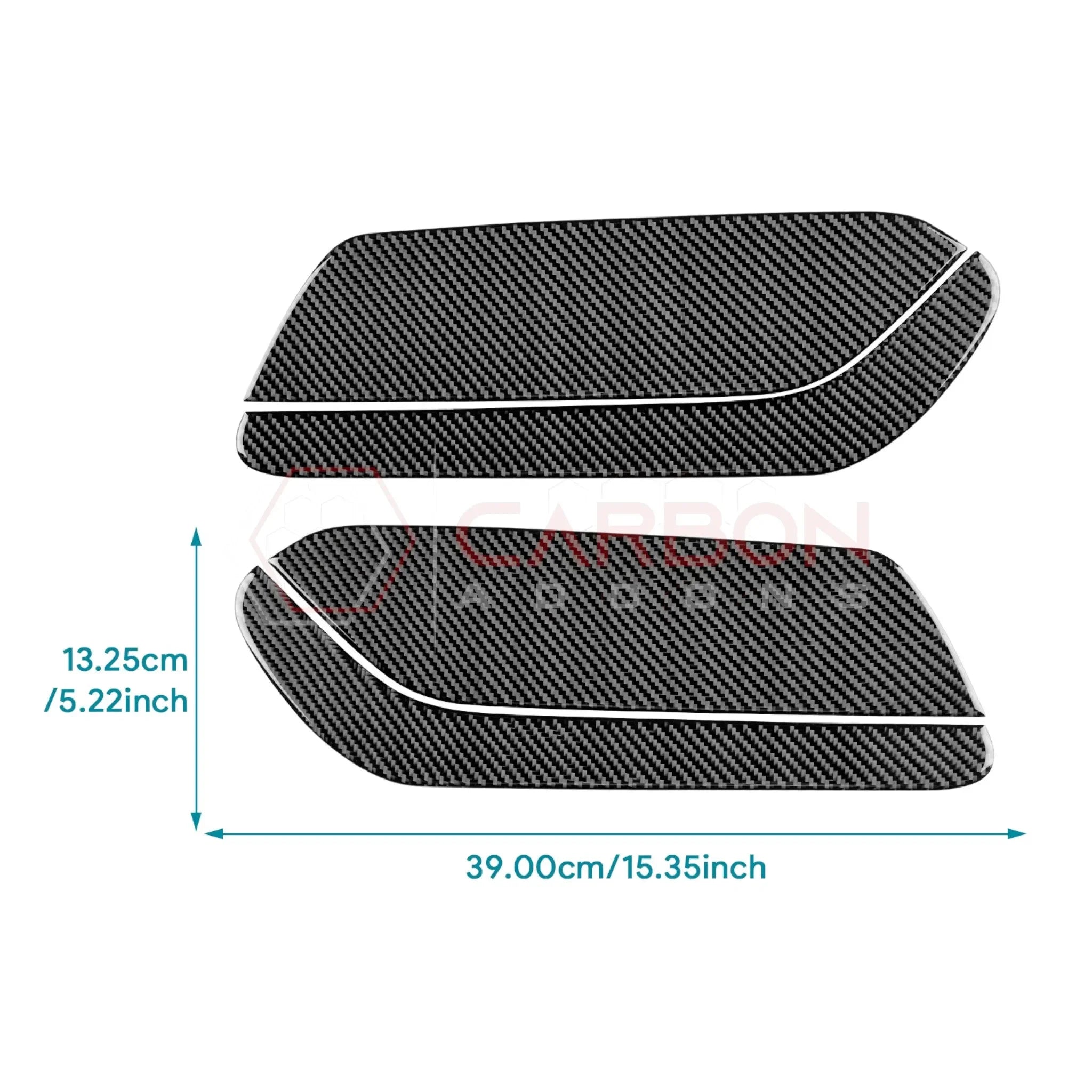 Real Carbon Fiber Rear Seat Side Panel Overlays for 2024+ Ford Mustang