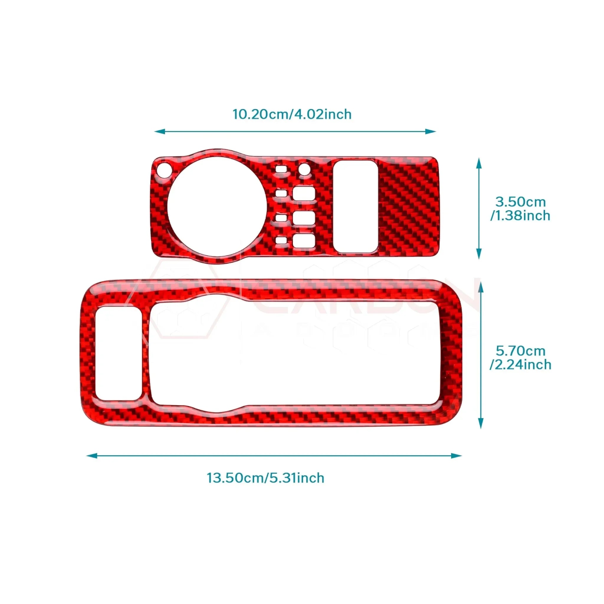 Real Carbon Fiber Headlight Control Trim Overlay for 2024+ Ford Mustang