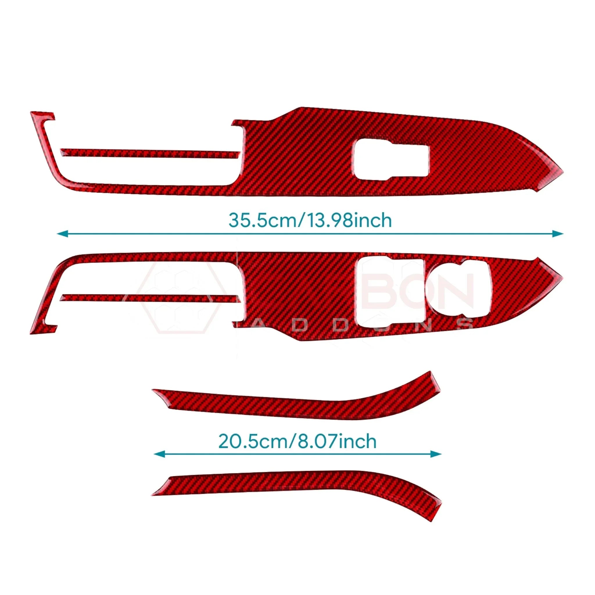 Real Carbon Fiber Window Switch Trim Overlay for 2024+ Ford Mustang