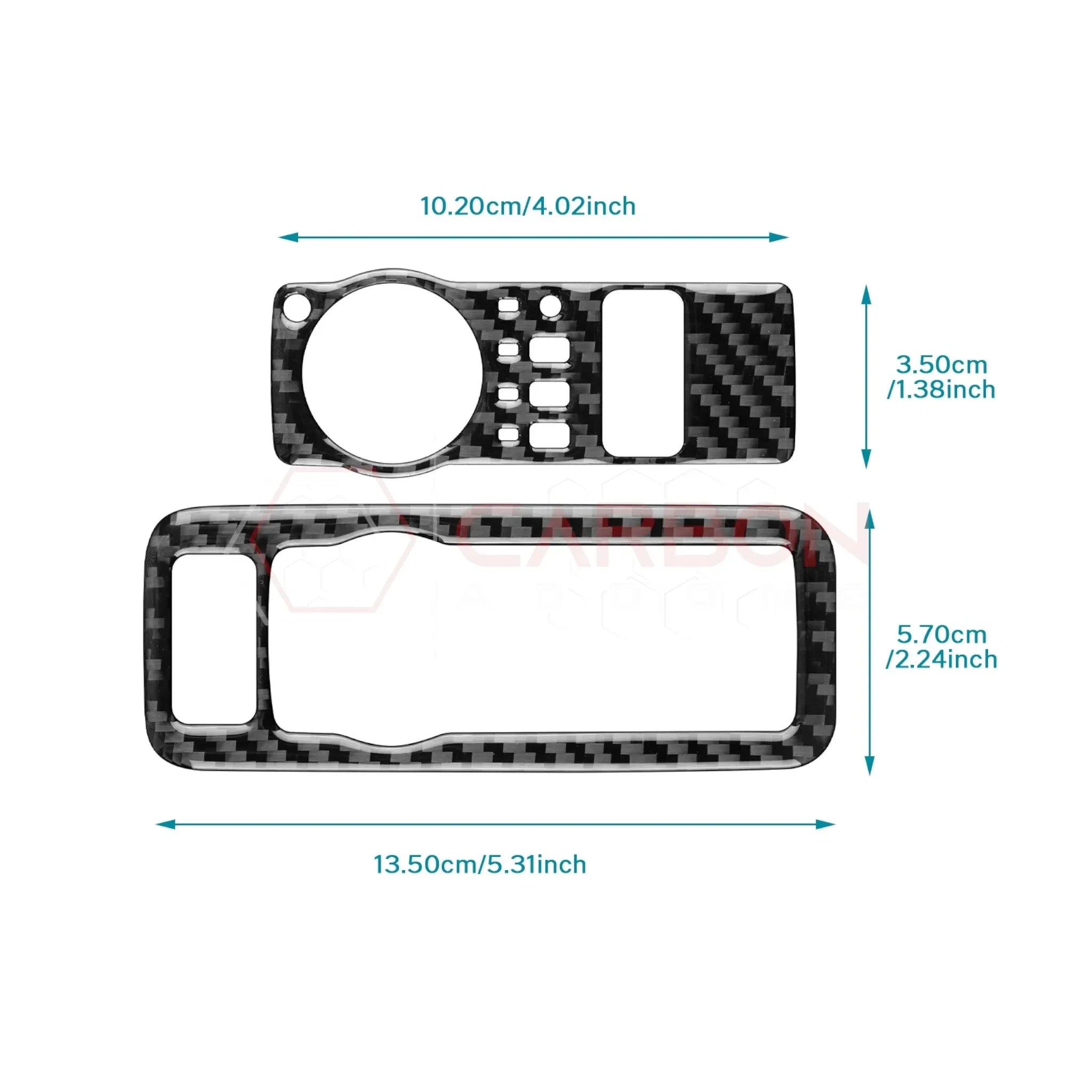 Real Carbon Fiber Headlight Control Trim Overlay for 2024+ Ford Mustang