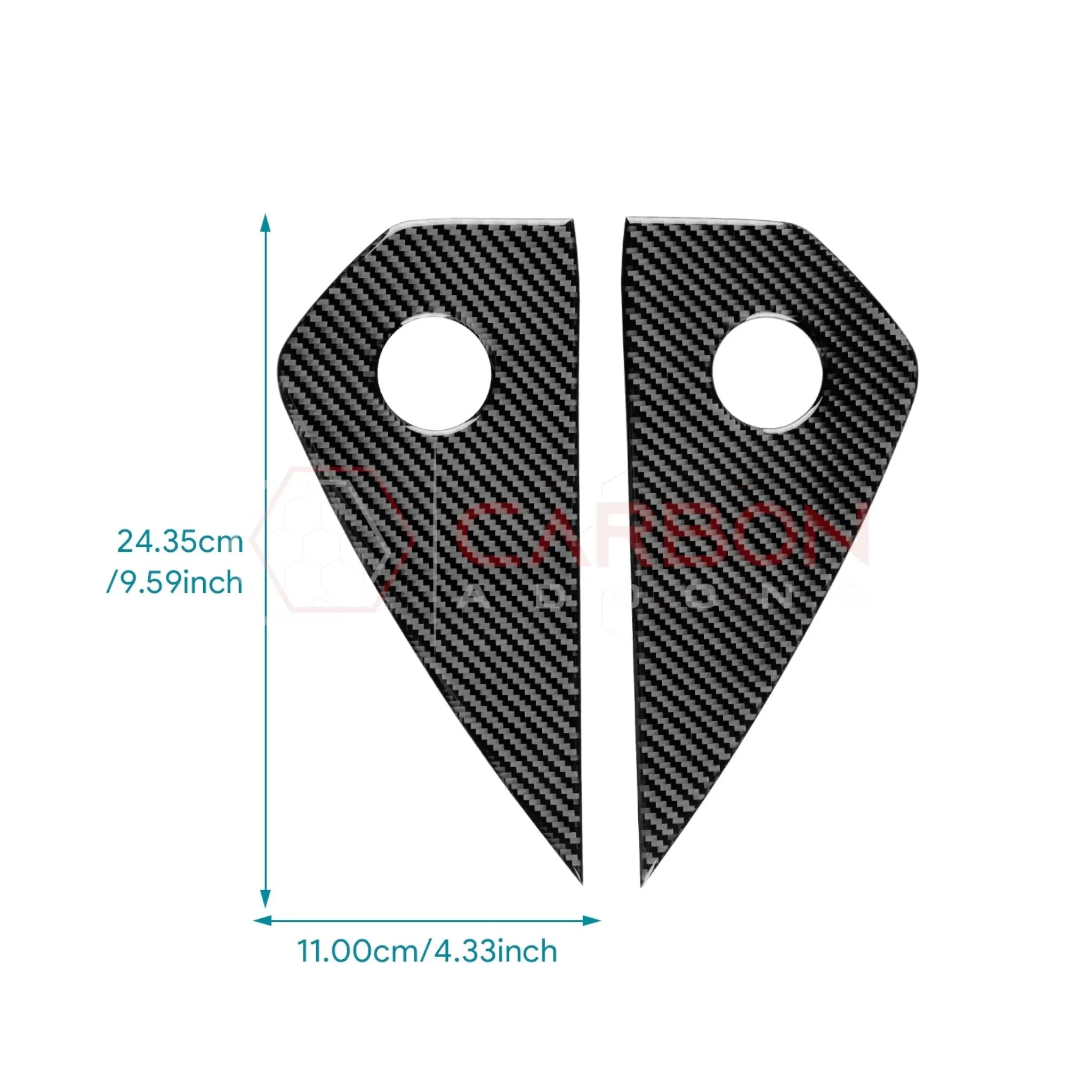 Real Carbon Fiber Dashboard Side Panel Trim Overlay for 2024+ Ford Mustang