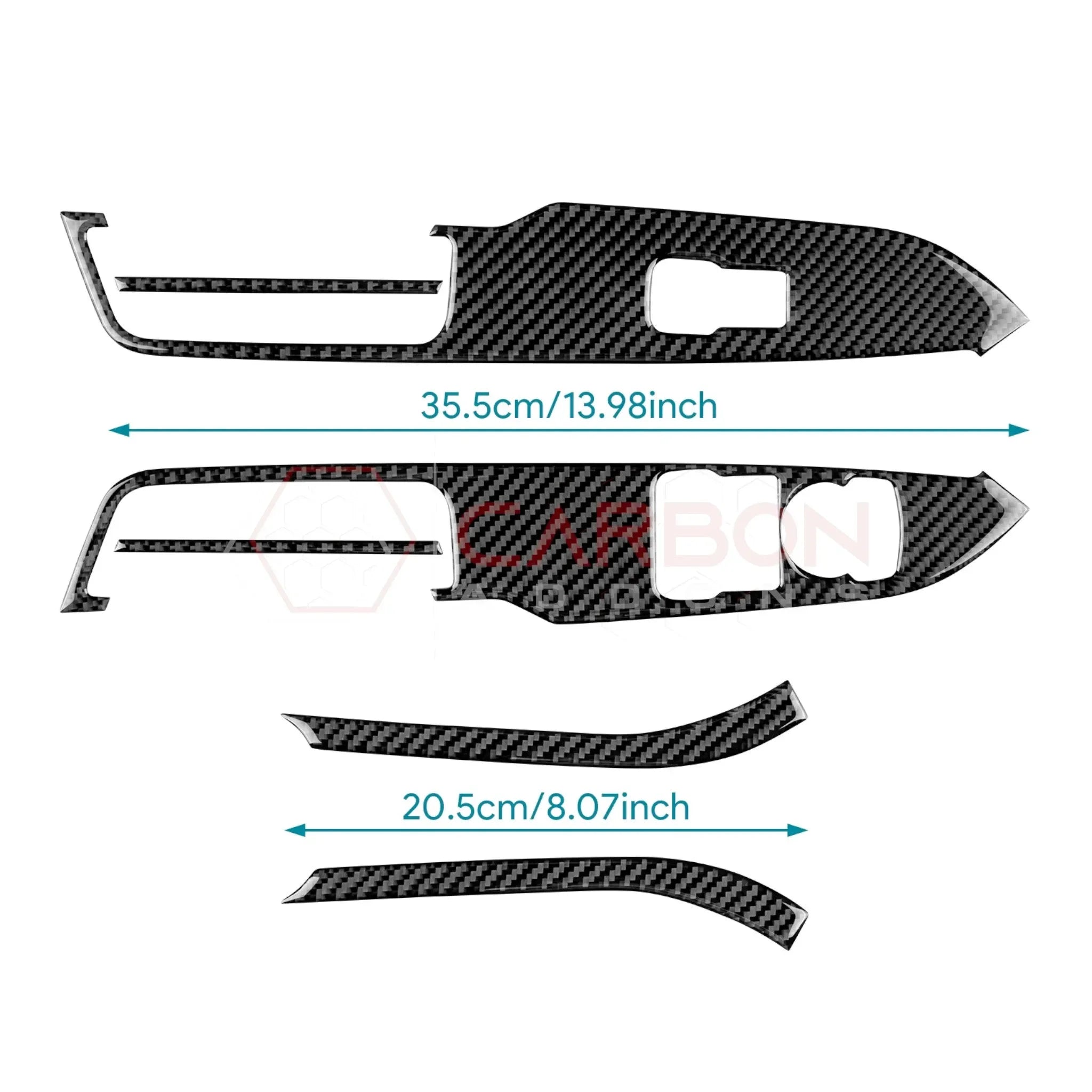 Real Carbon Fiber Window Switch Trim Overlay for 2024+ Ford Mustang