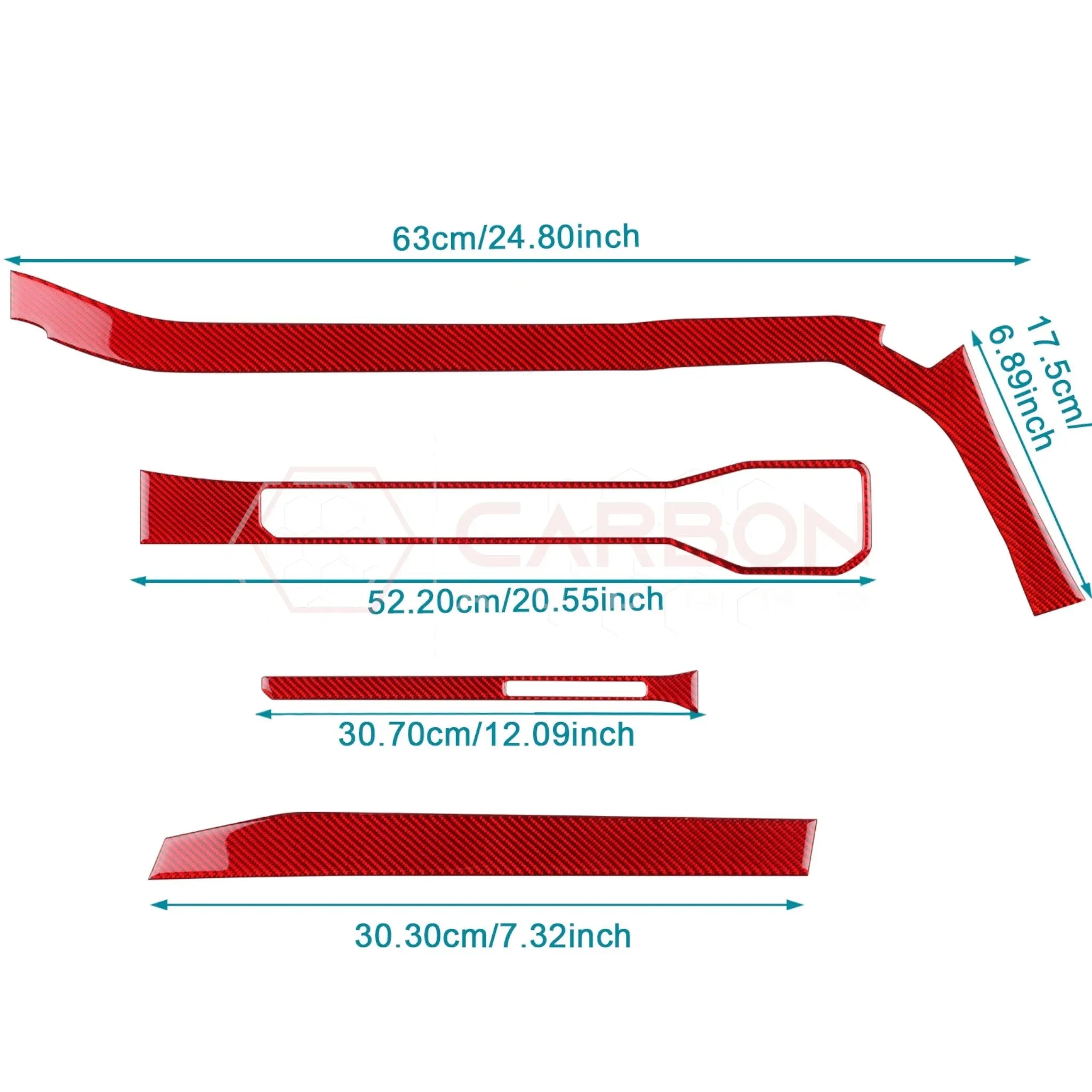 Real Carbon Fiber Passenger Side Dashboard Trim Overlays for 2024+ Ford Mustang