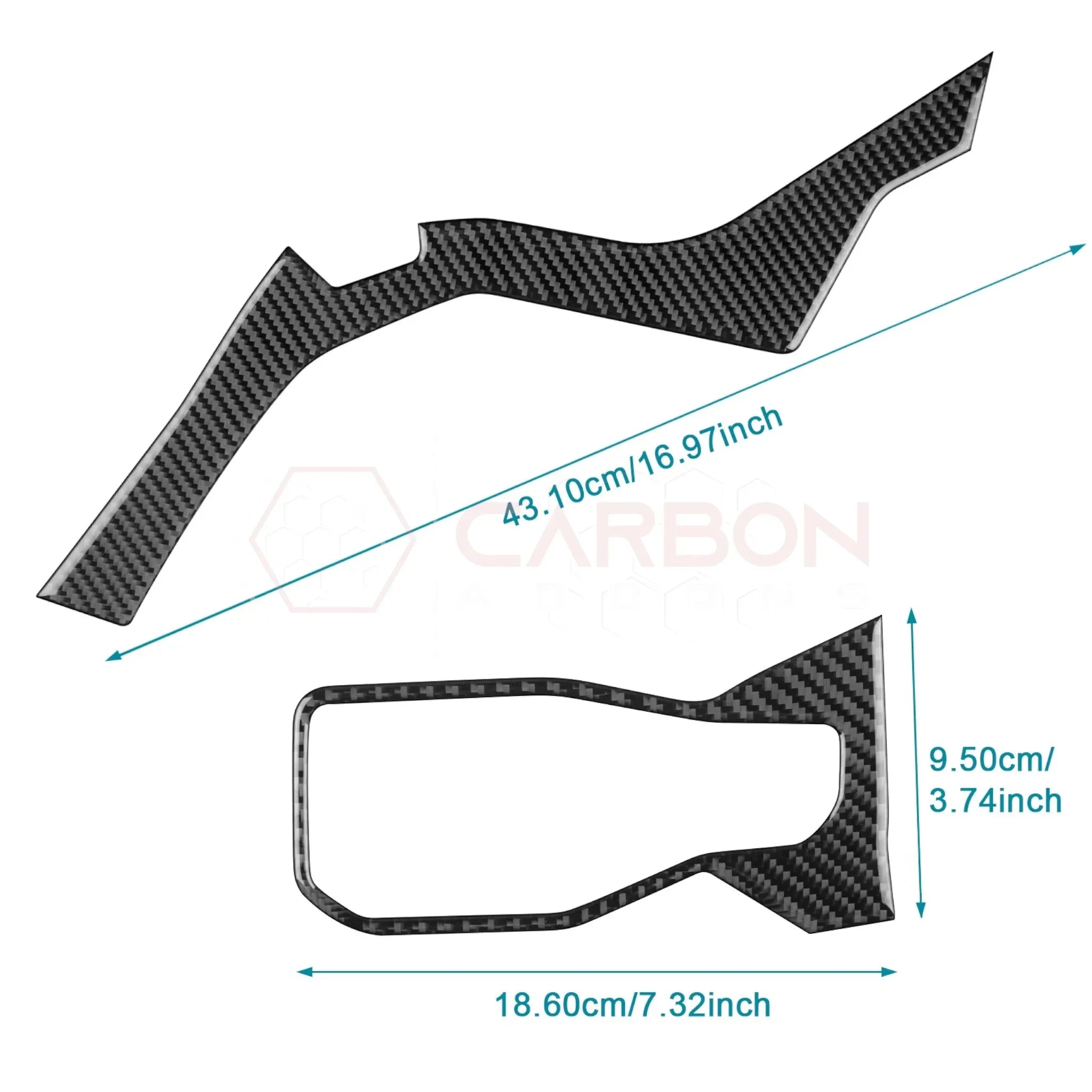 Real Carbon Fiber Driver Side Dashboard Trim Overlays for 2024+ Ford Mustang