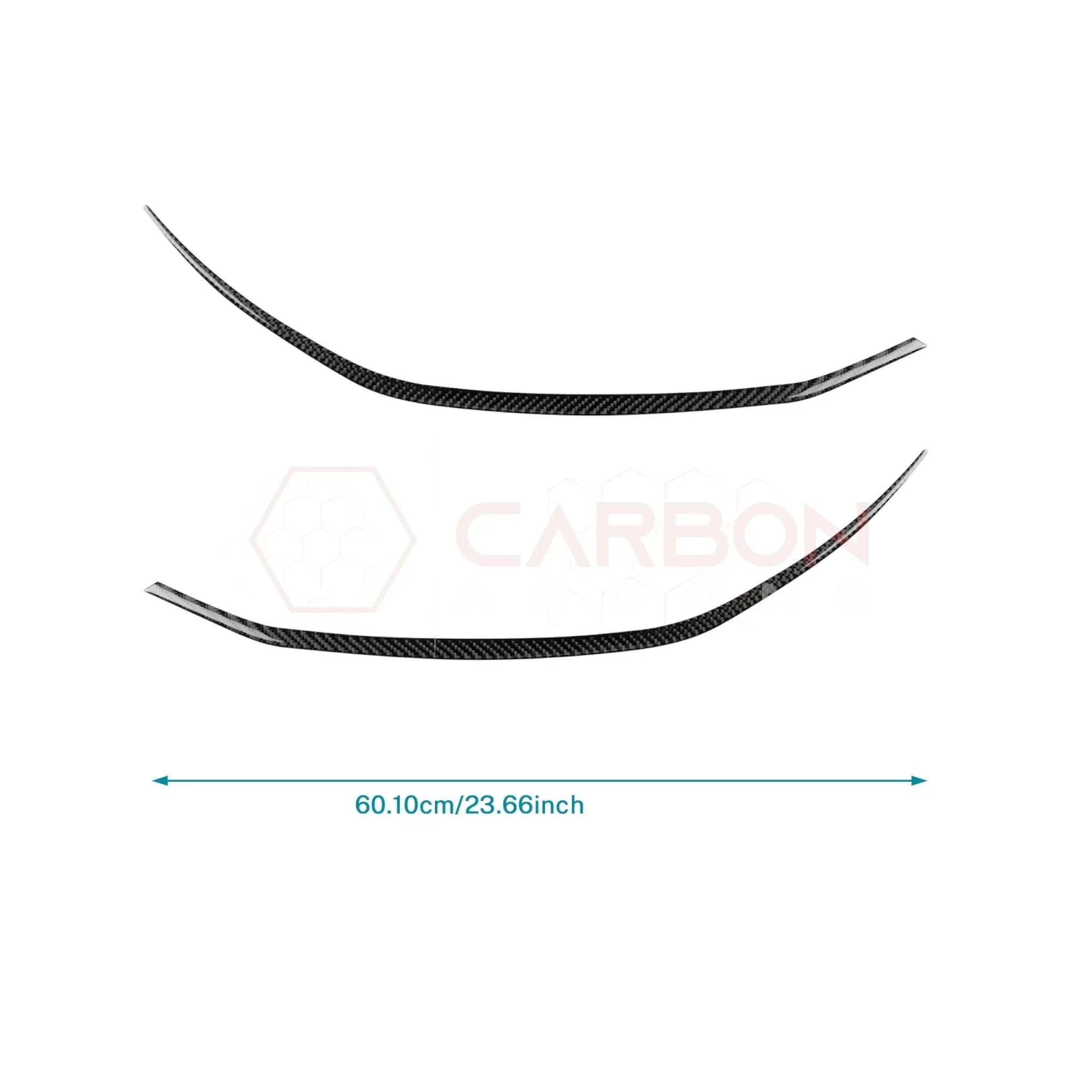 Real Carbon Fiber Headlight Decorative Strip Overlays for 2024+ Ford Mustang
