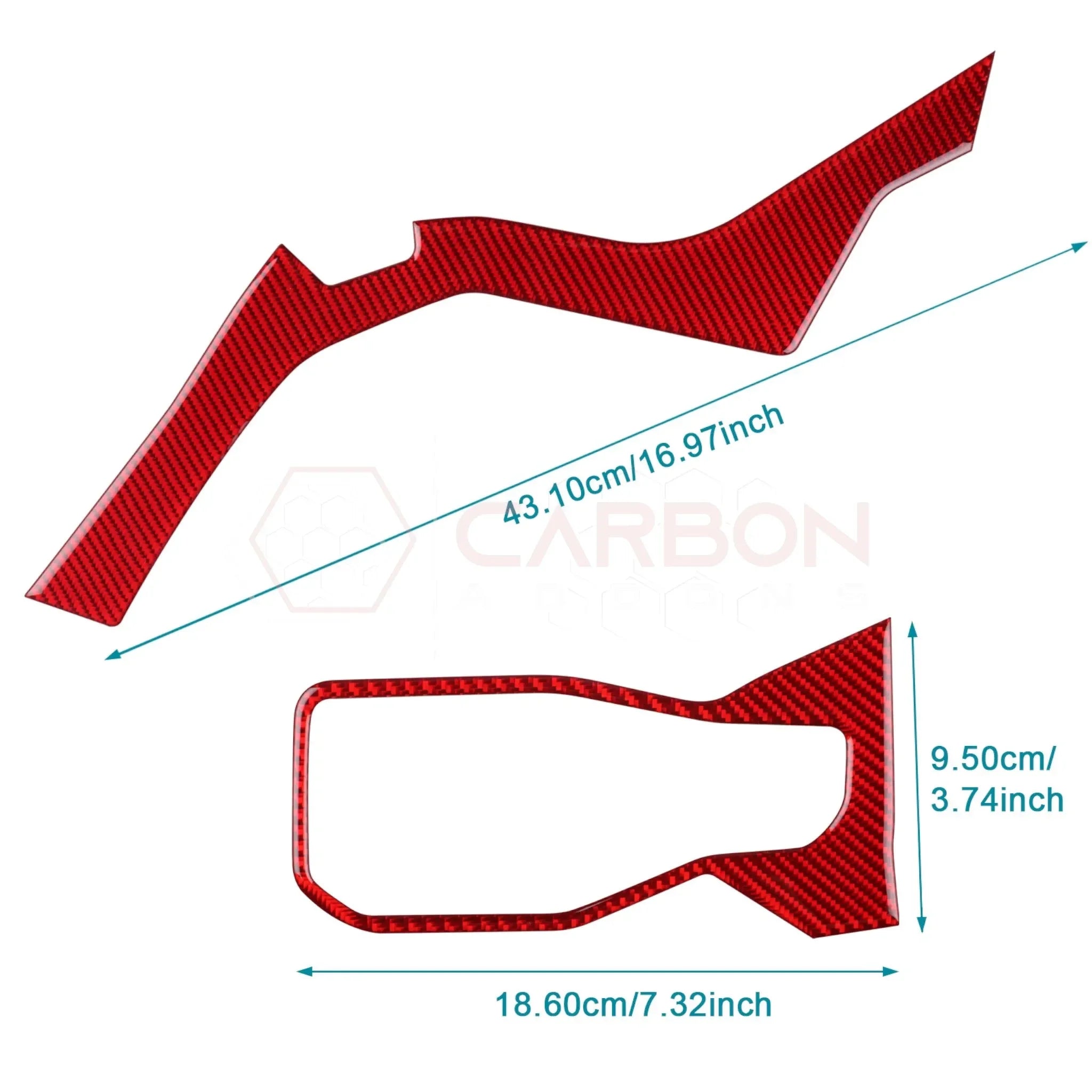 Real Carbon Fiber Driver Side Dashboard Trim Overlays for 2024+ Ford Mustang