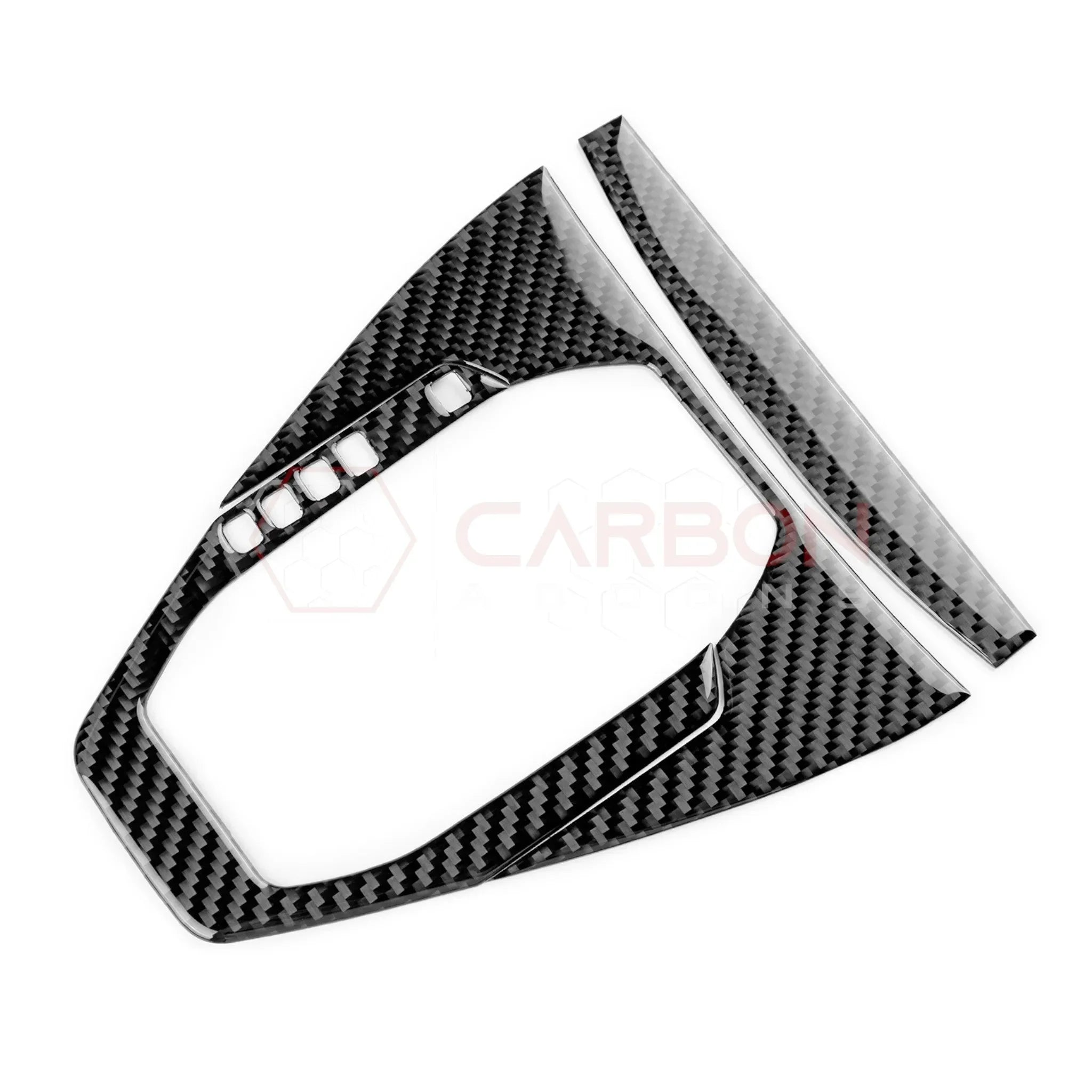 Real Carbon Fiber Gear Shifter Trim Overlay for 2024+ Ford Mustang