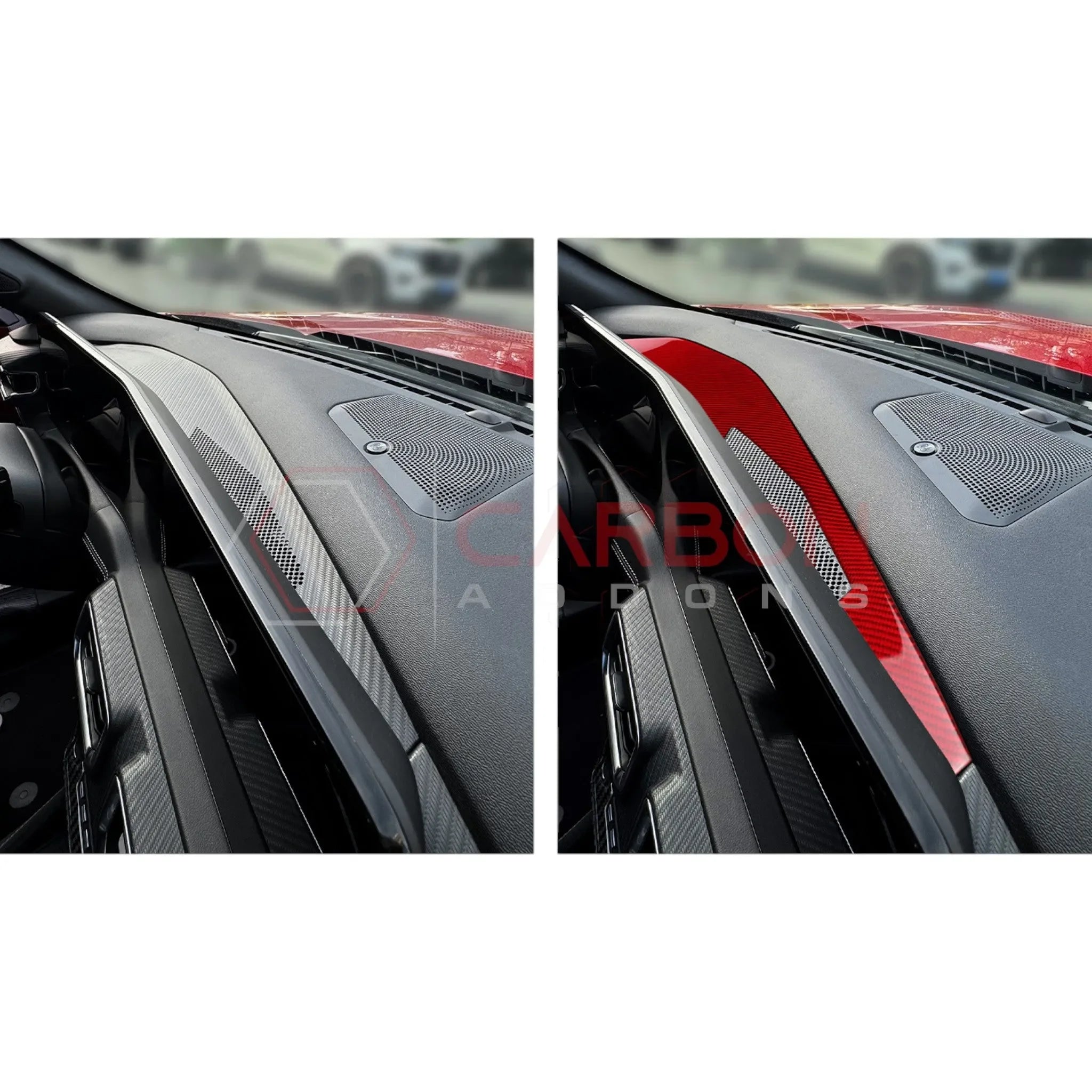 Real Carbon Fiber Dashboard Screen Surround Trim Overlay for 2024+ Ford Mustang