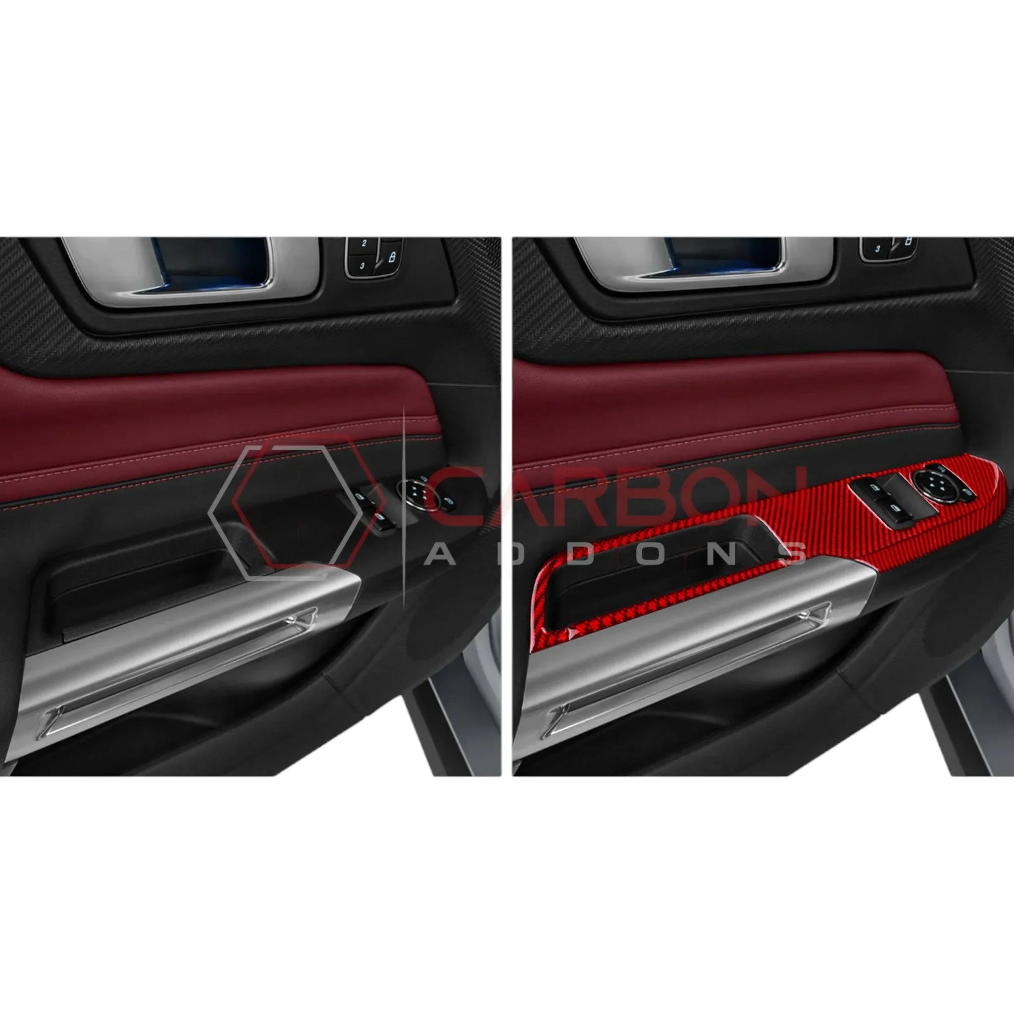Real Carbon Fiber Window Switch Trim Overlay for 2024+ Ford Mustang