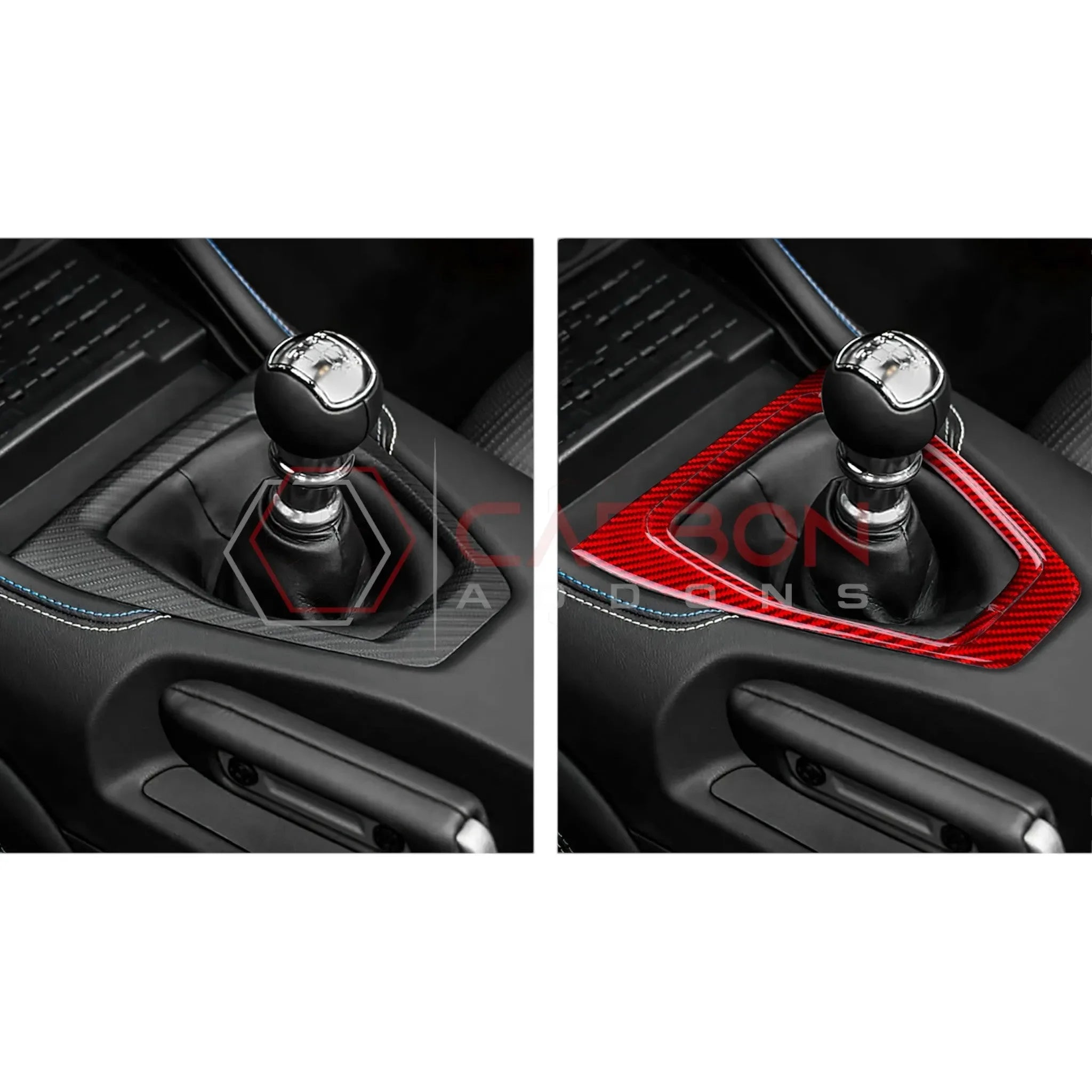 Real Carbon Fiber Gear Shifter Trim Overlay for 2024+ Ford Mustang