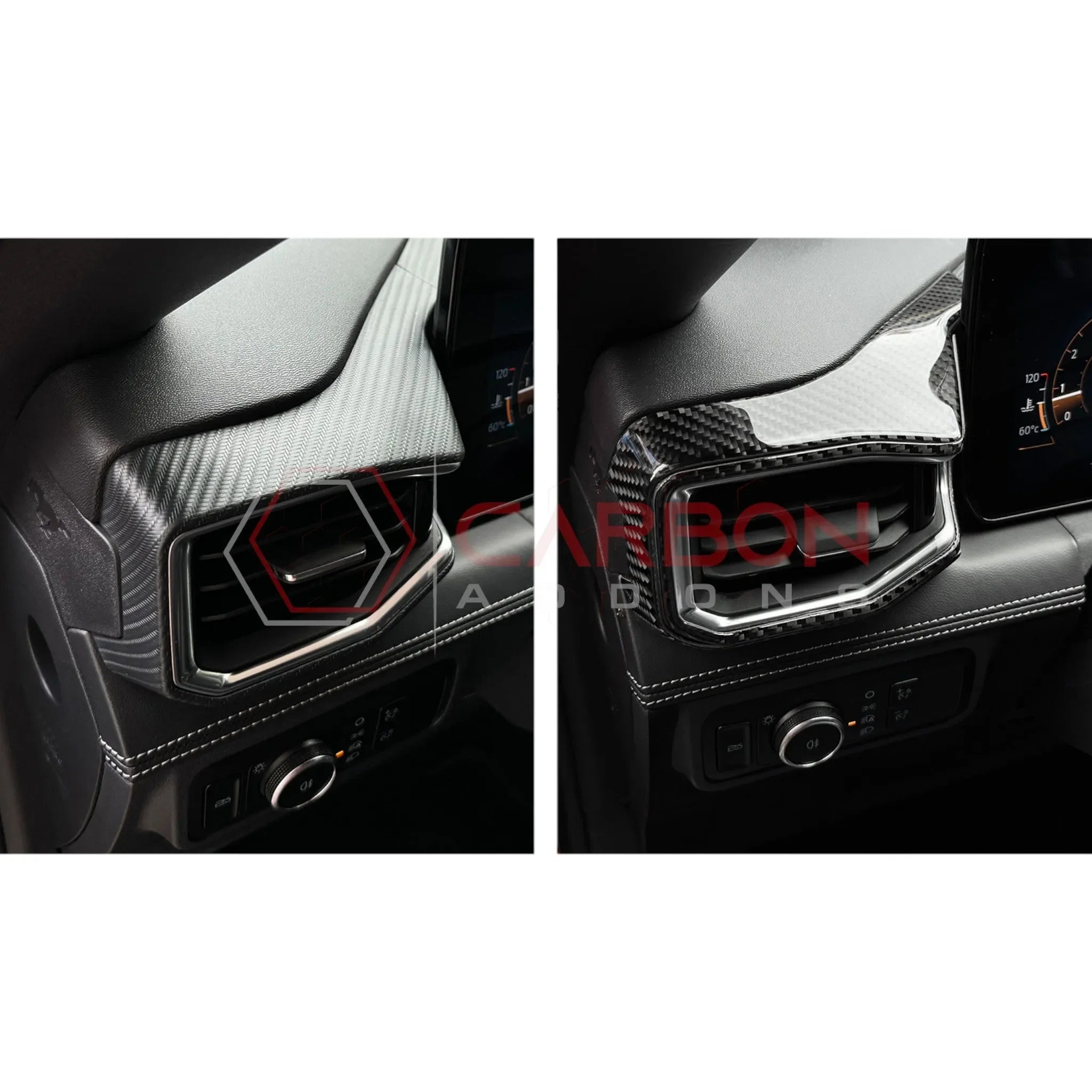 Real Carbon Fiber Driver Side Dashboard Trim Overlays for 2024+ Ford Mustang